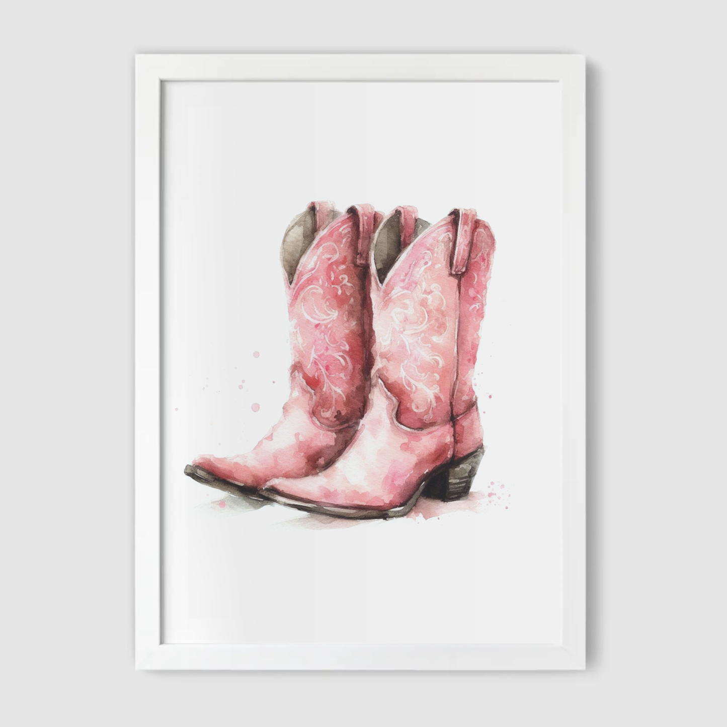 Pink Cowgirl Boots Print - Horse & Pony Collection