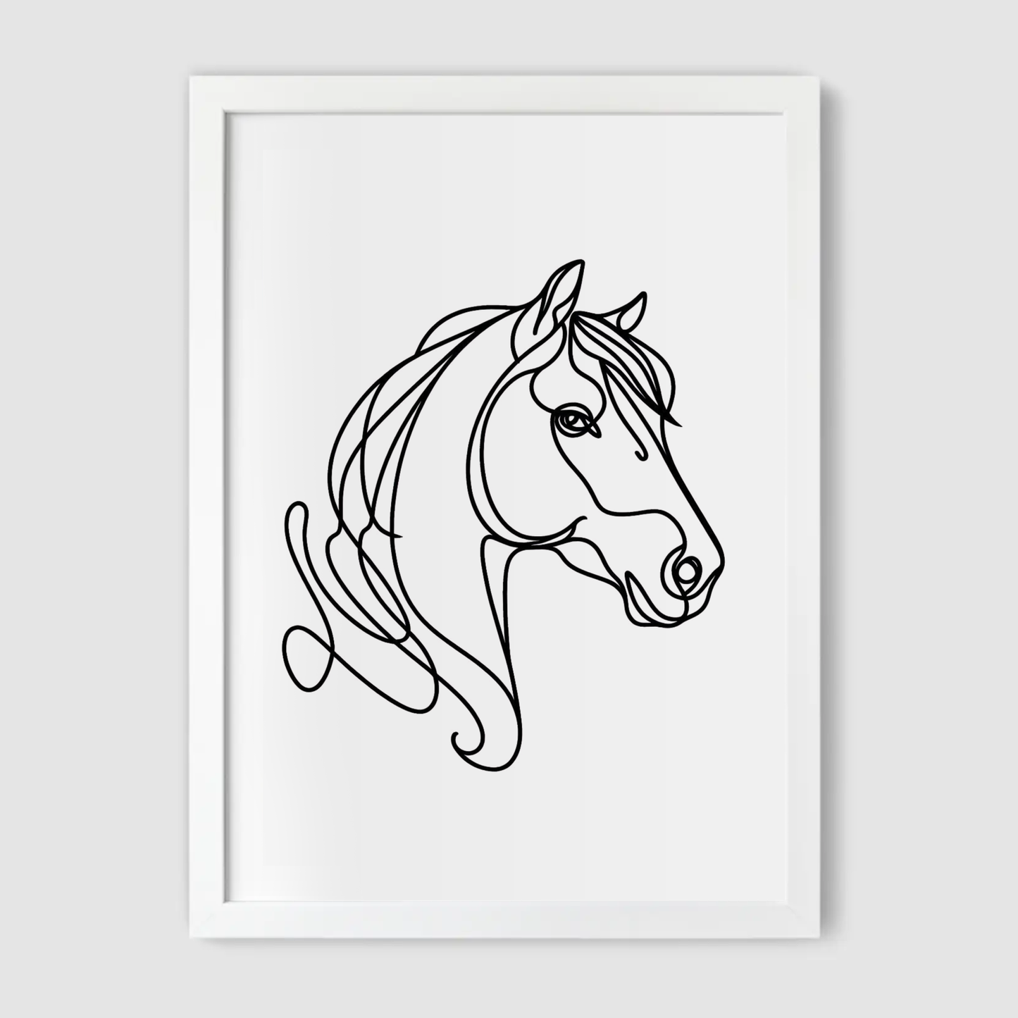 Horse Portrait Line Art Print - Horse & Pony Collection