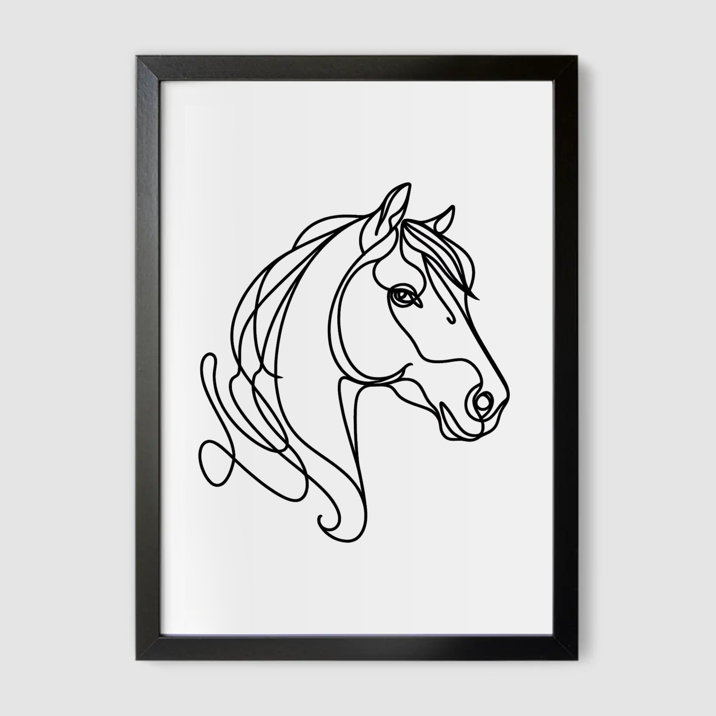 Horse Portrait Line Art Print - Horse & Pony Collection