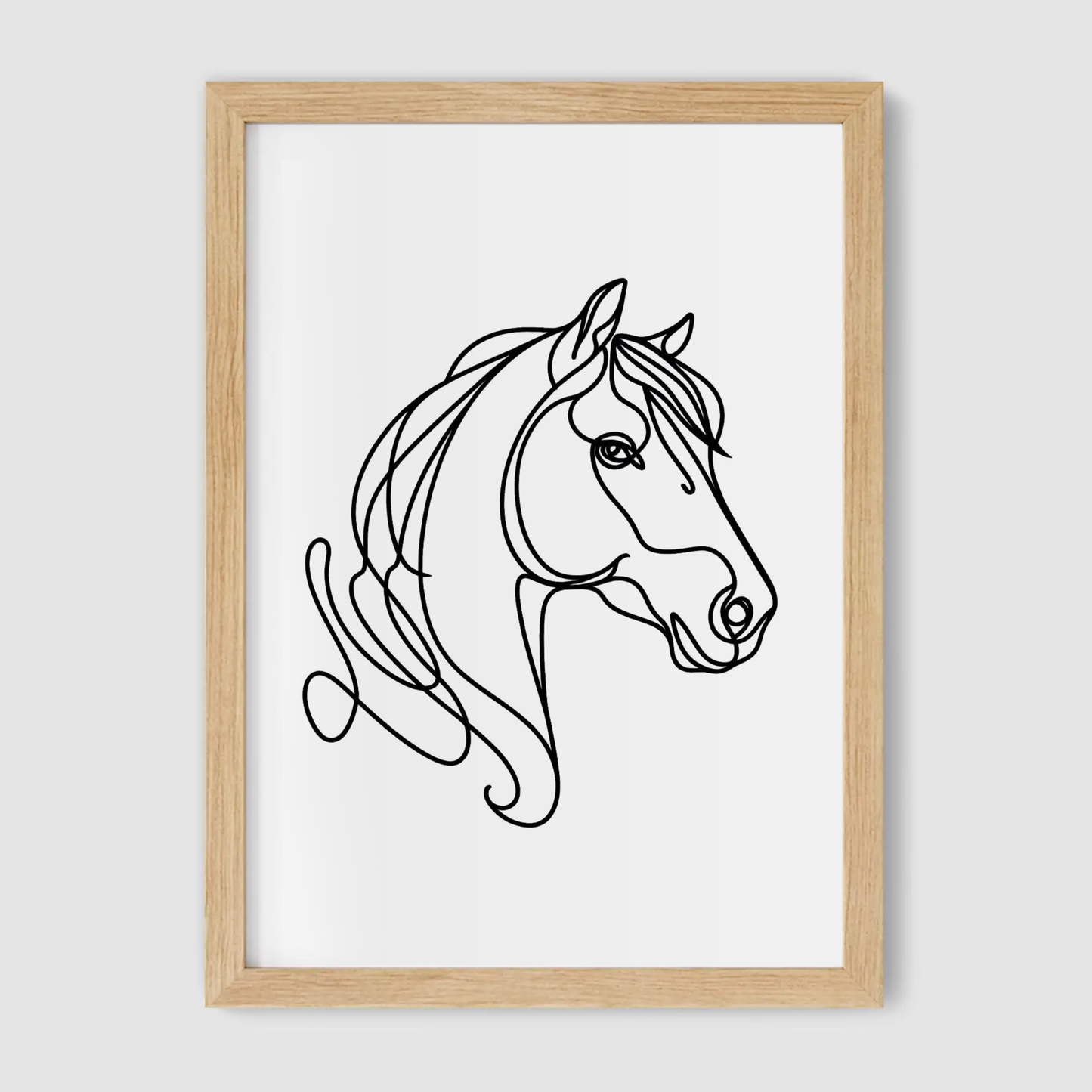 Horse Portrait Line Art Print - Horse & Pony Collection