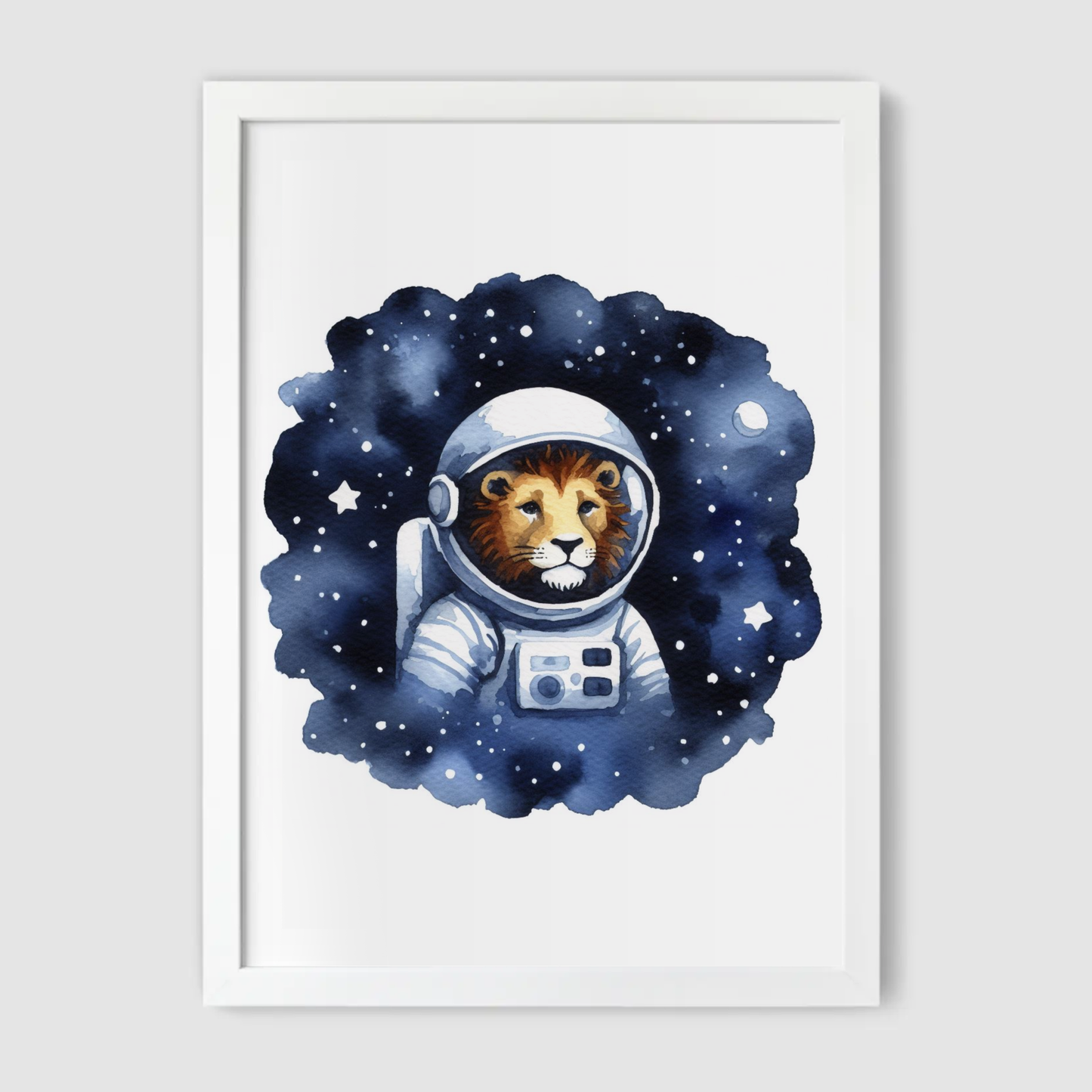 Lion Spaceman Print - Nursery Space Collection