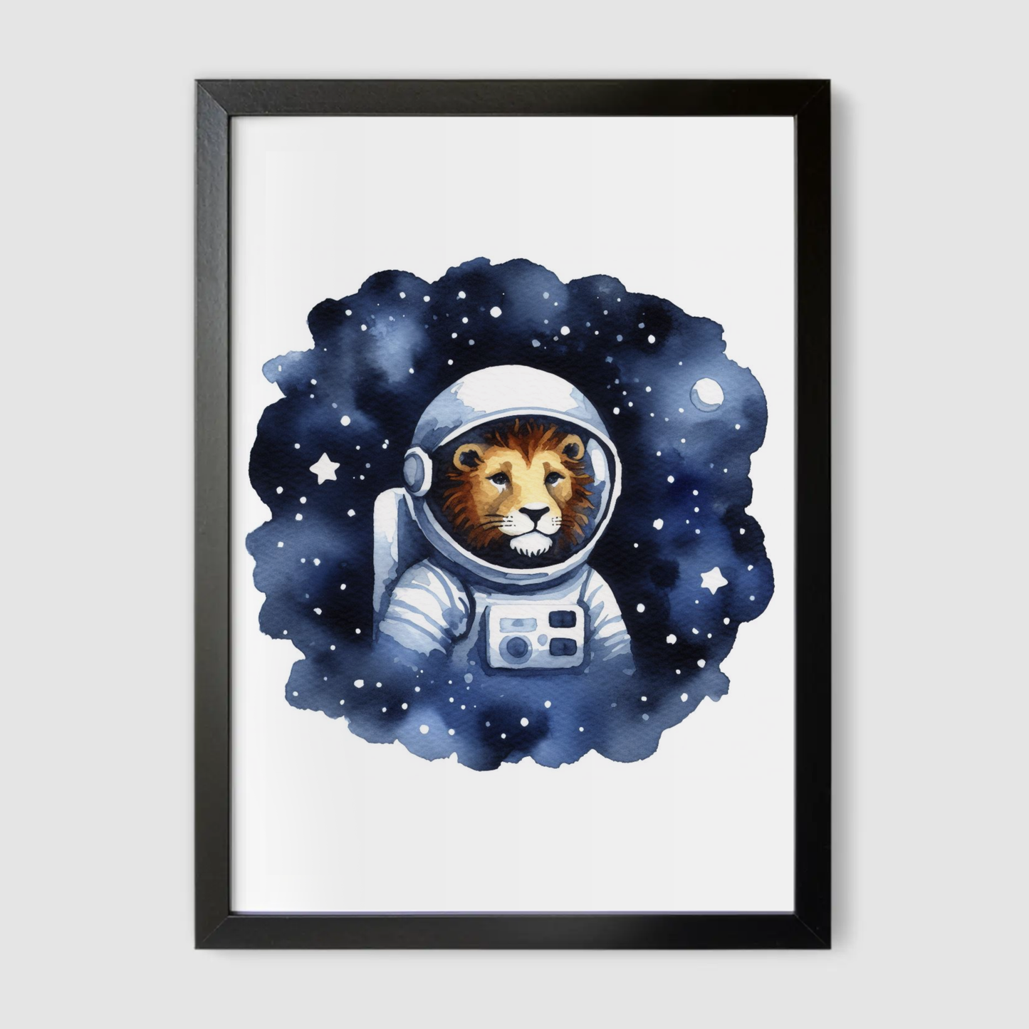 Lion Spaceman Print - Nursery Space Collection