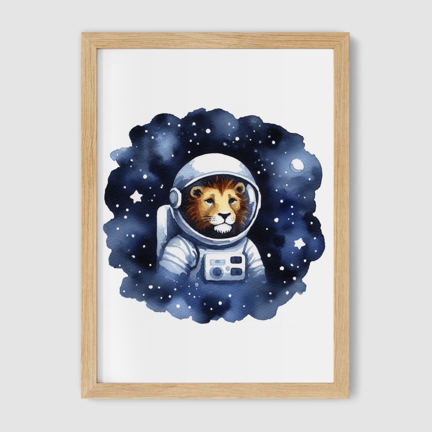 Lion Spaceman Print - Nursery Space Collection