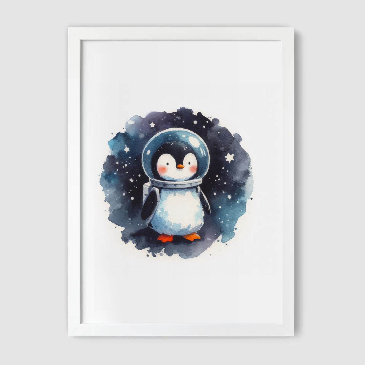 Penguin Spaceman Print - Nursery Space Collection
