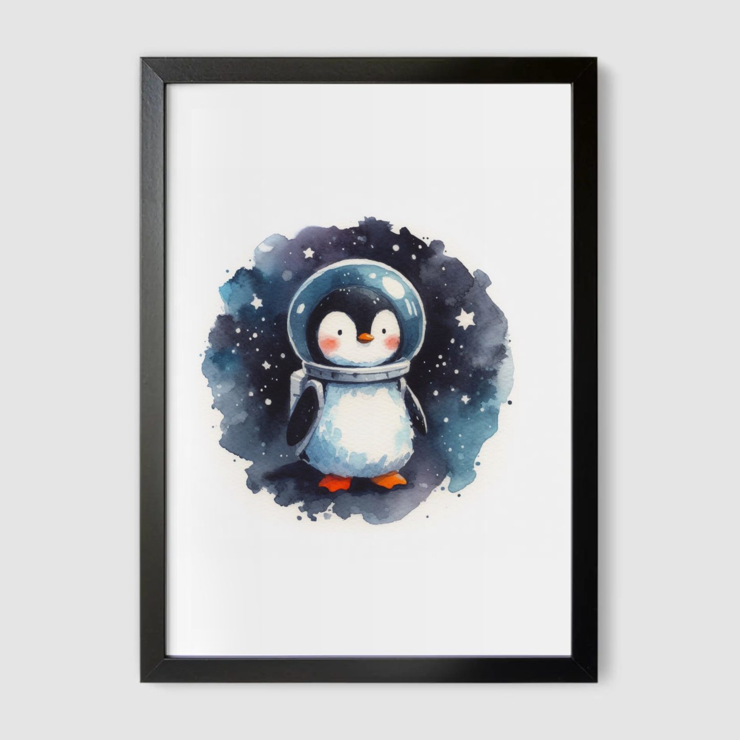 Penguin Spaceman Print - Nursery Space Collection
