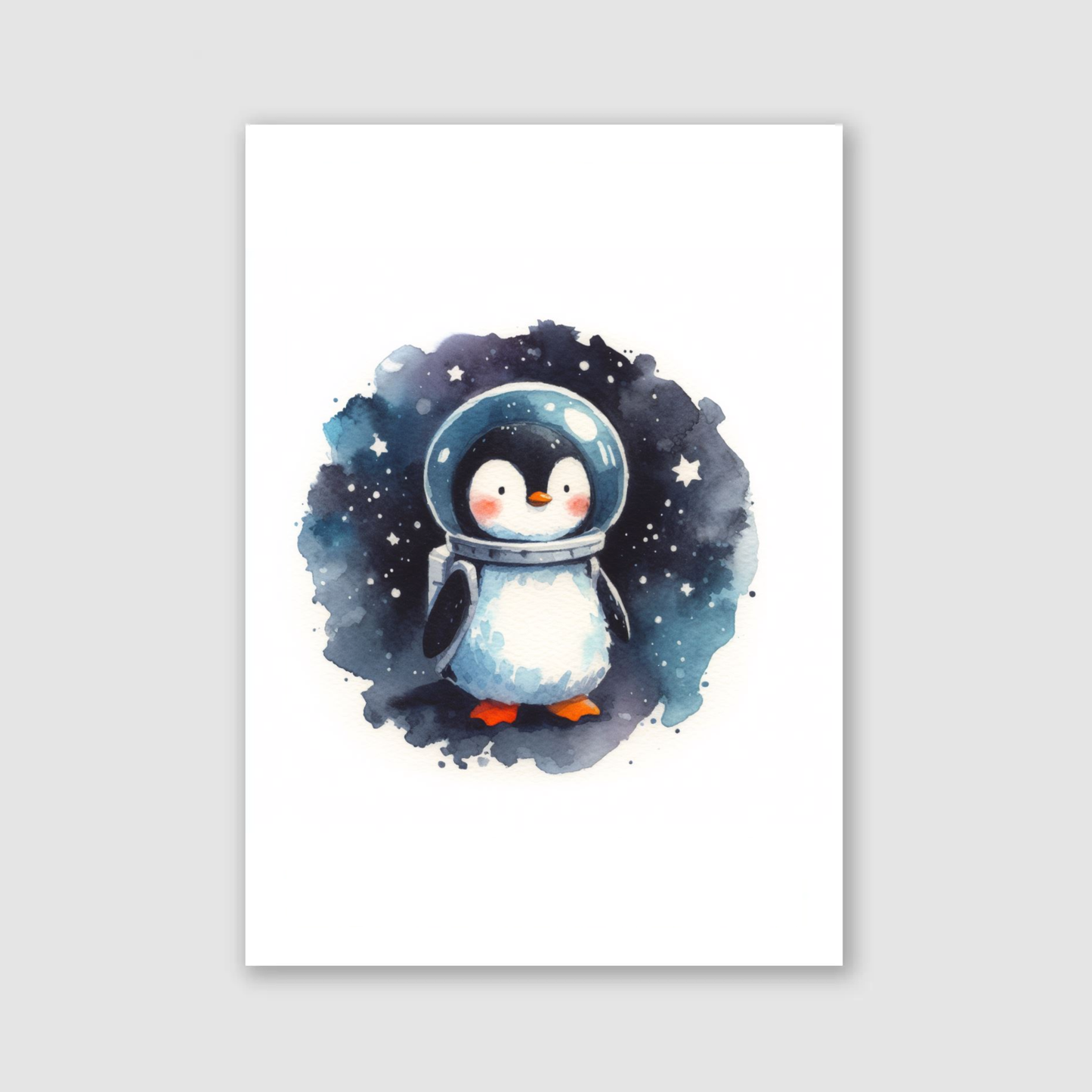 Penguin Spaceman Print - Nursery Space Collection