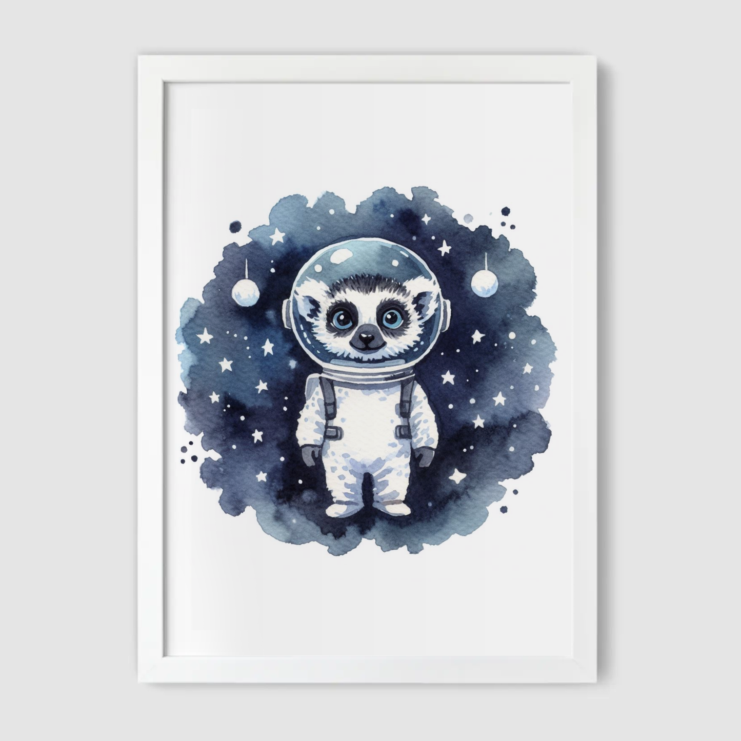 Lemur Spaceman Print - Nursery Space Collection