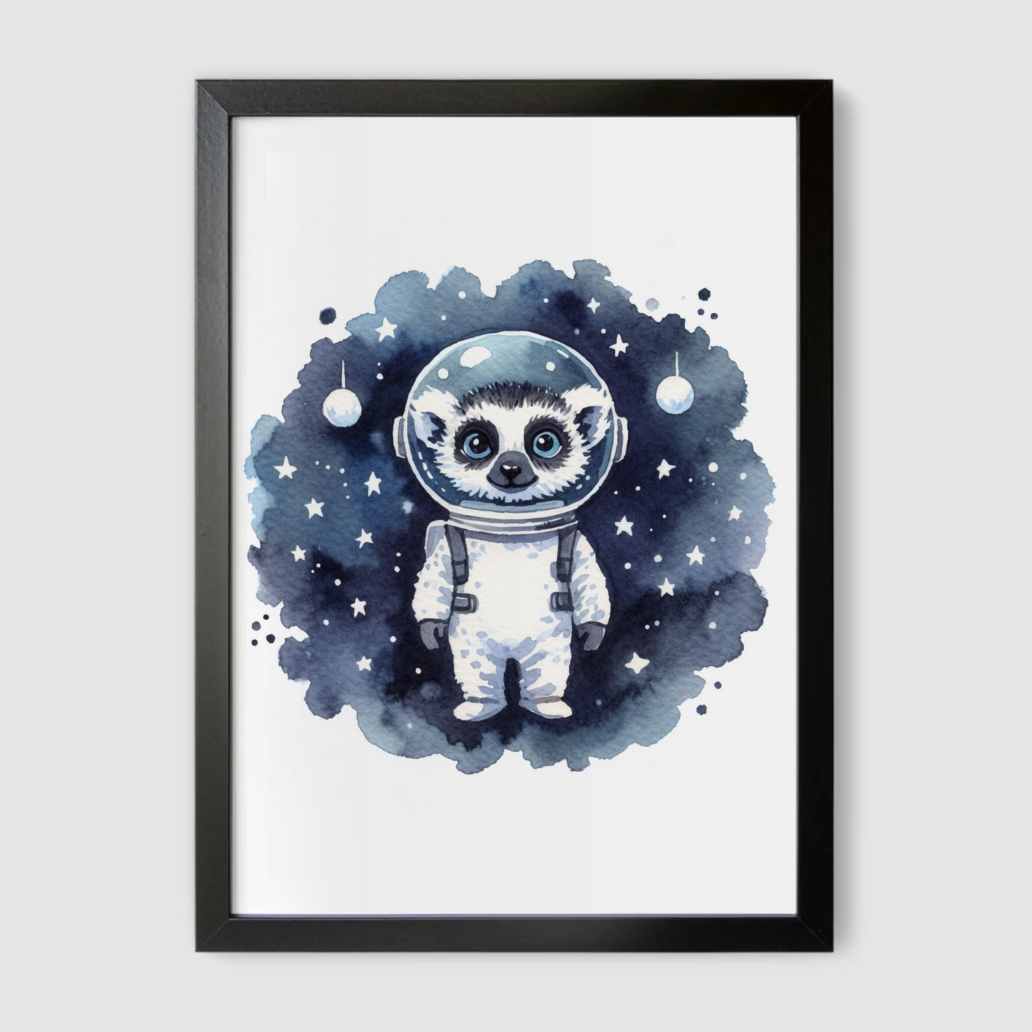Lemur Spaceman Print - Nursery Space Collection