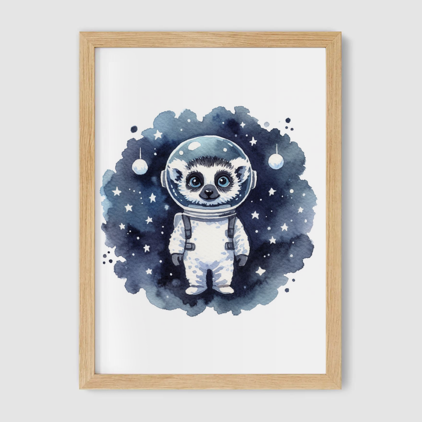 Lemur Spaceman Print - Nursery Space Collection