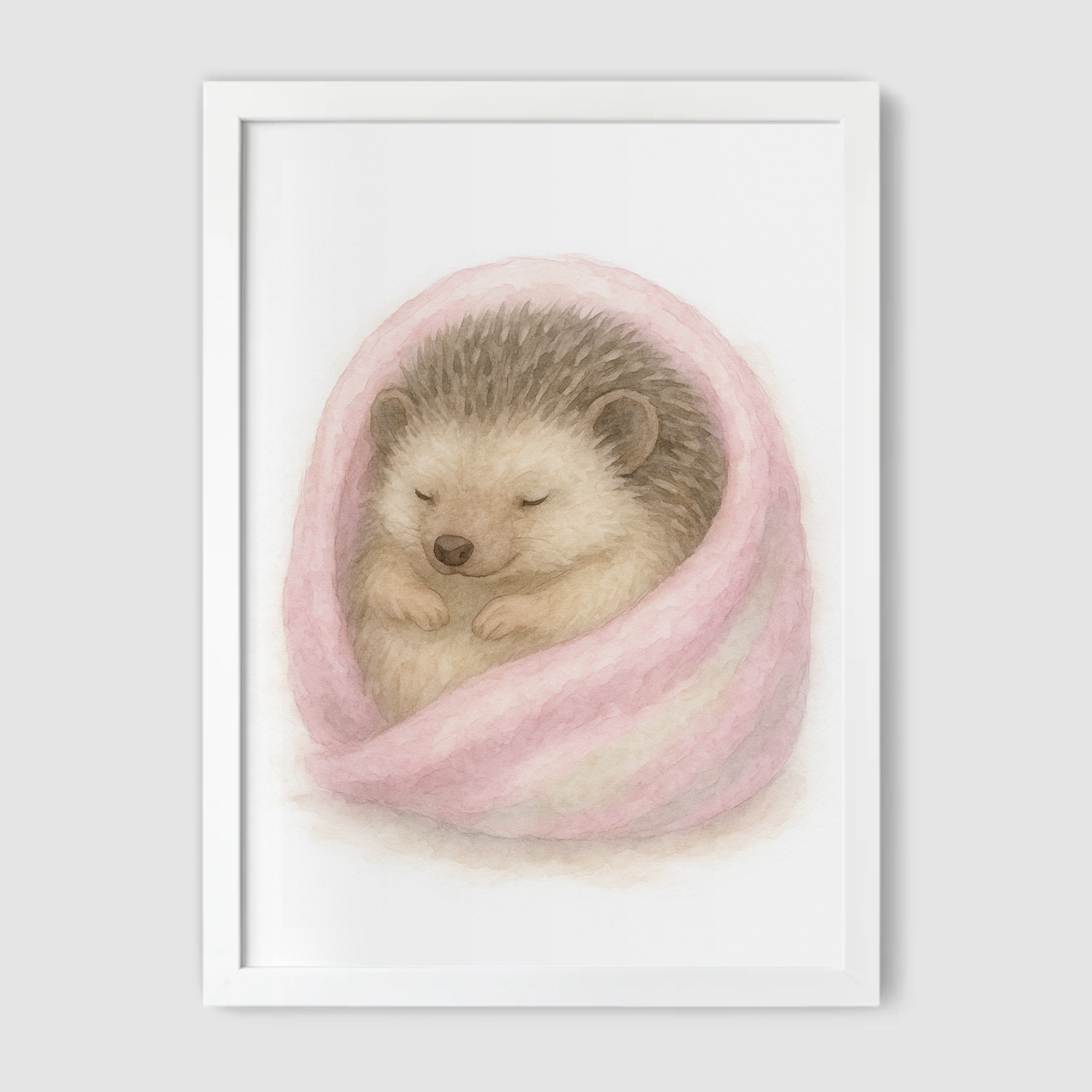 Sleeping Hedgehog Print - Cute Pets Collection