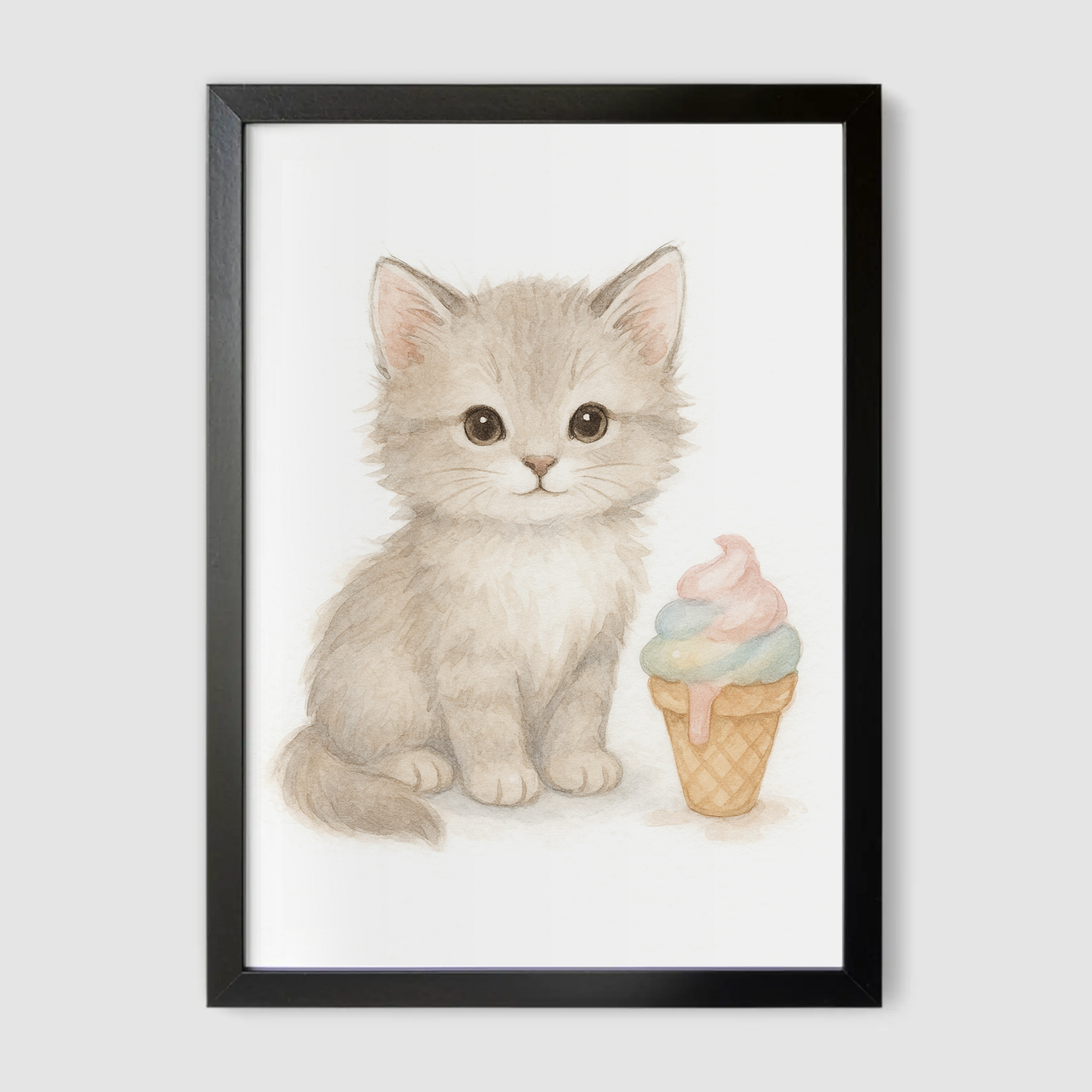 Hungry Kitten Print - Cute Pets Collection