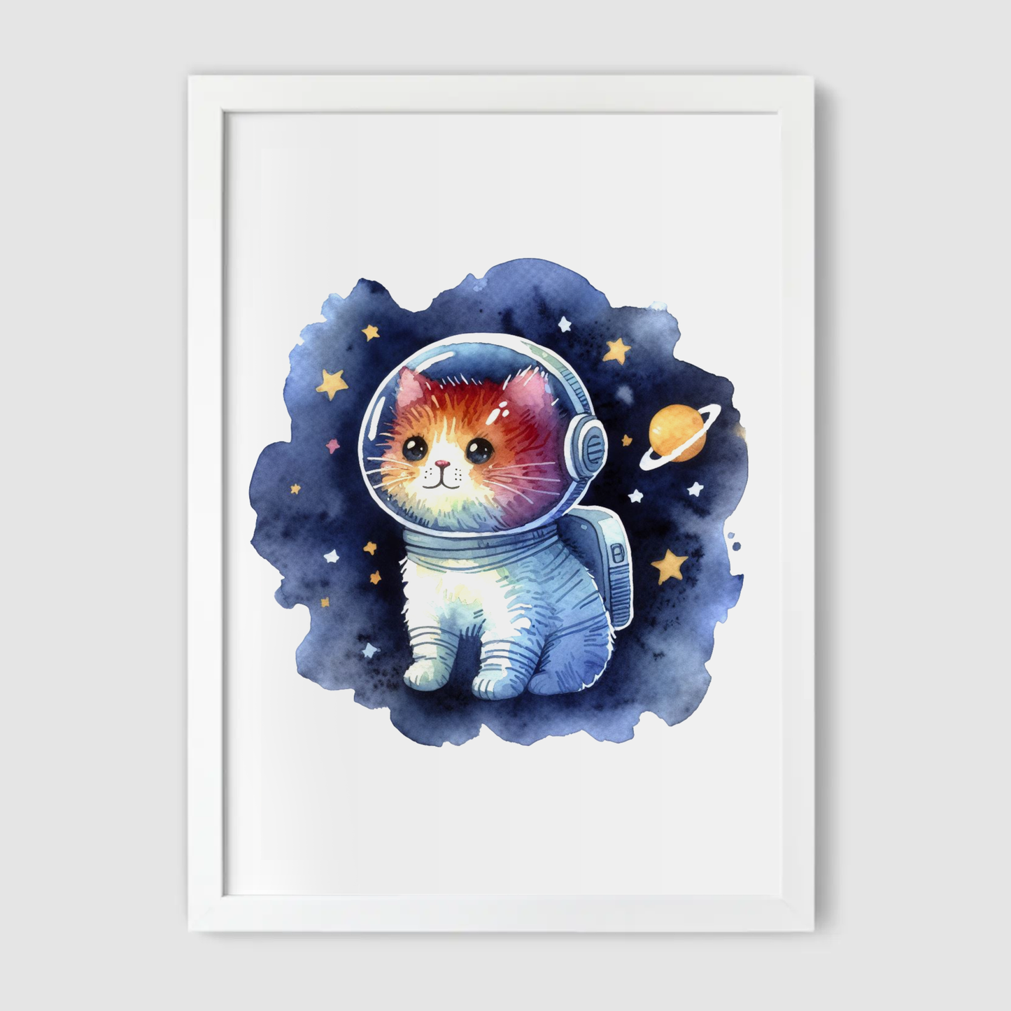 Cat Spaceman Print - Nursery Space Collection
