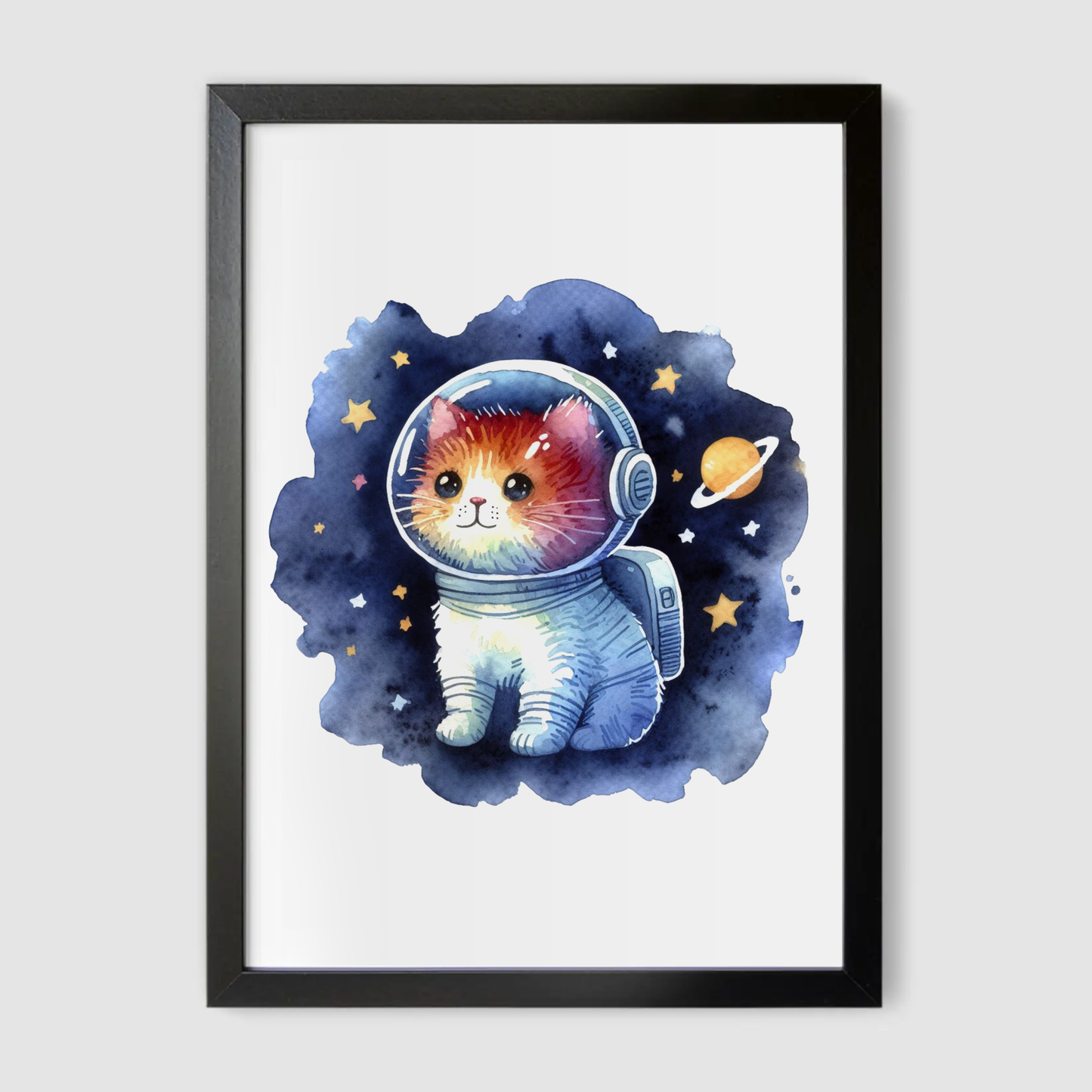 Cat Spaceman Print - Nursery Space Collection