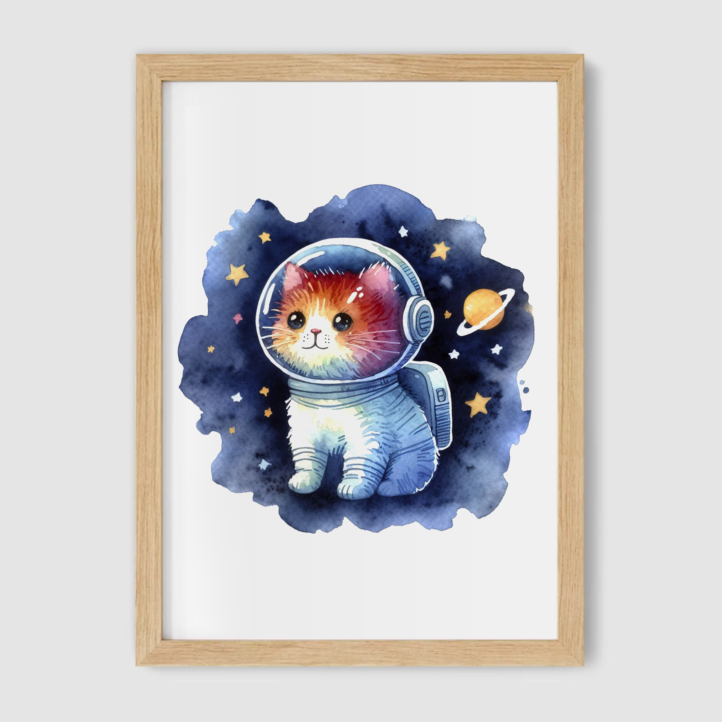 Cat Spaceman Print - Nursery Space Collection