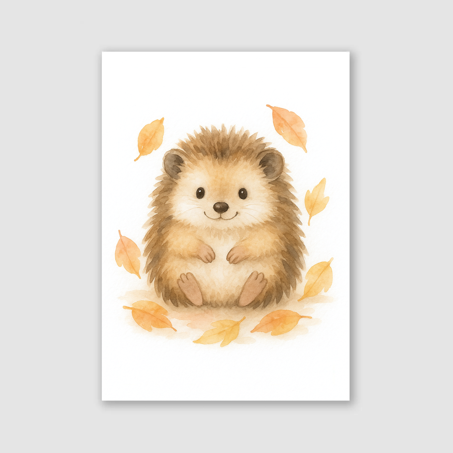 Autumn Hedgehog Print - Cute Pets Collection