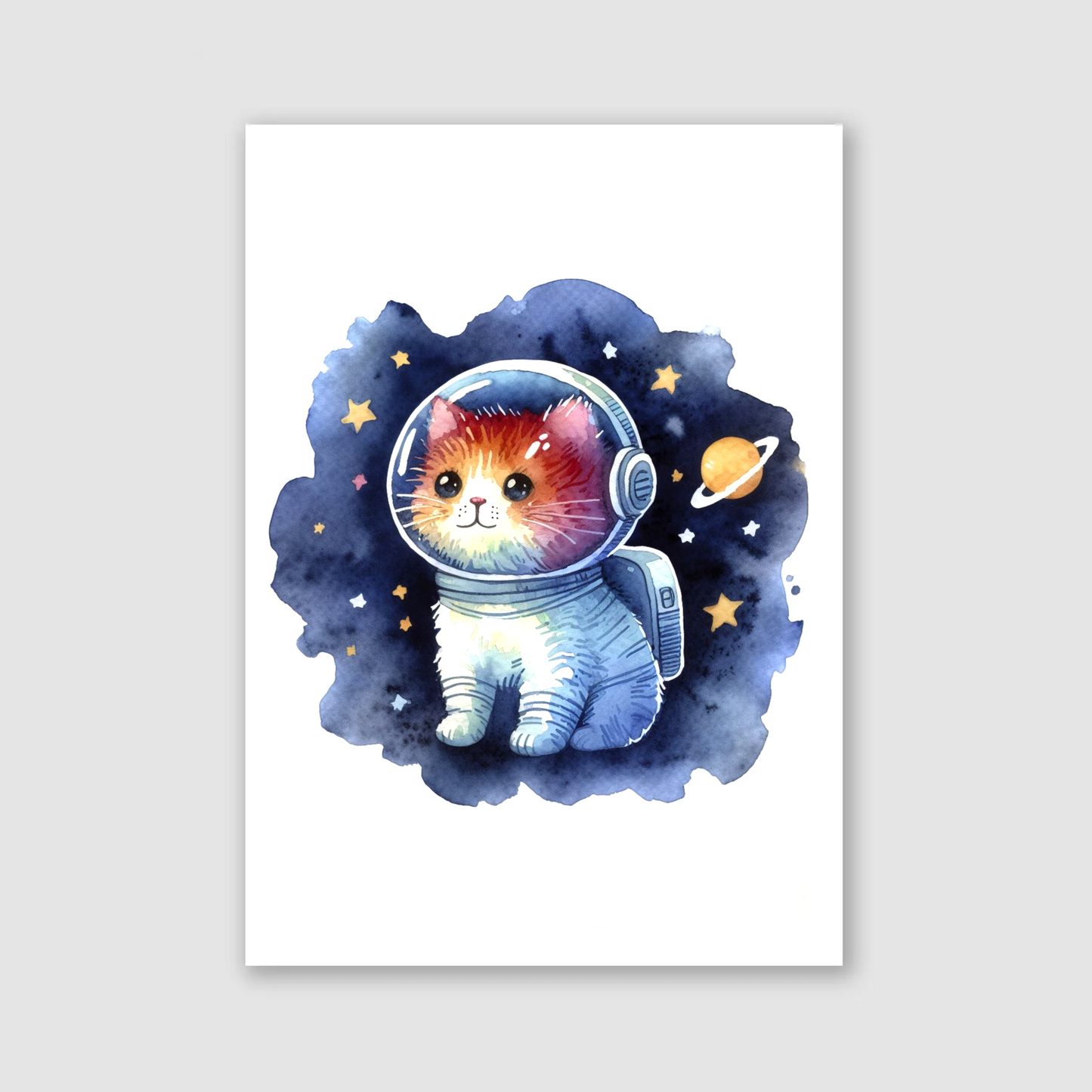 Cat Spaceman Print - Nursery Space Collection
