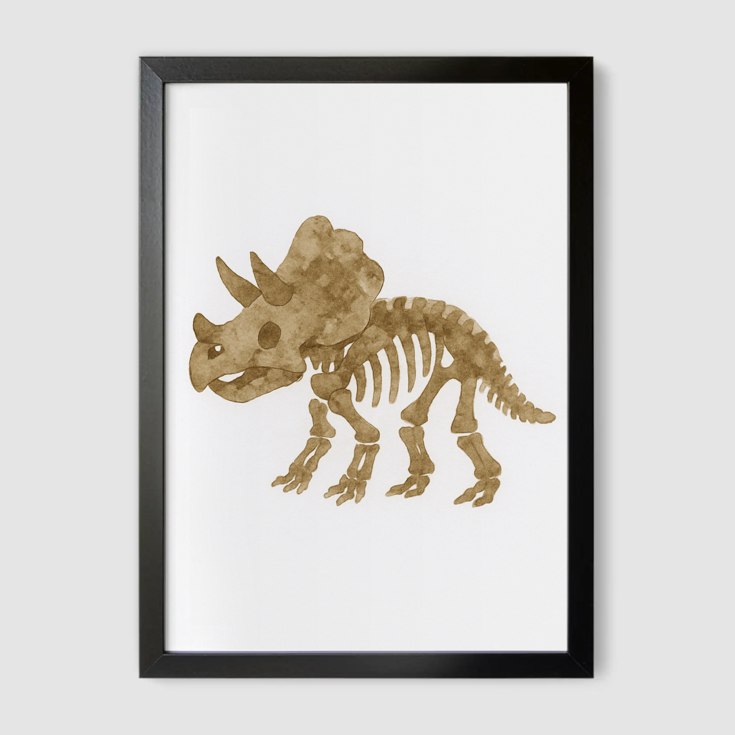 Triceratops Fossil Print - Dinosaur Nursery Collection