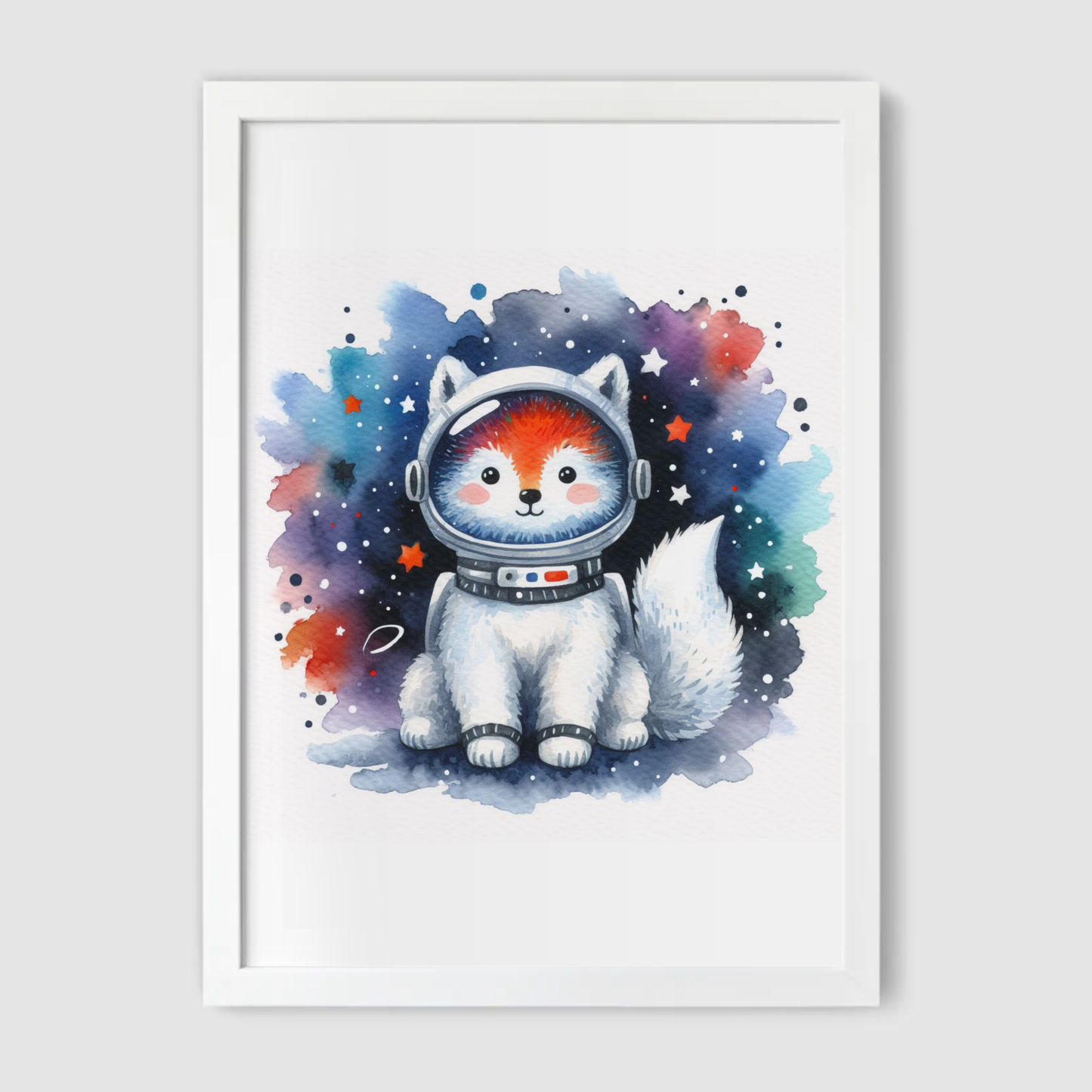 Red Panda Spaceman Print - Nursery Space Collection