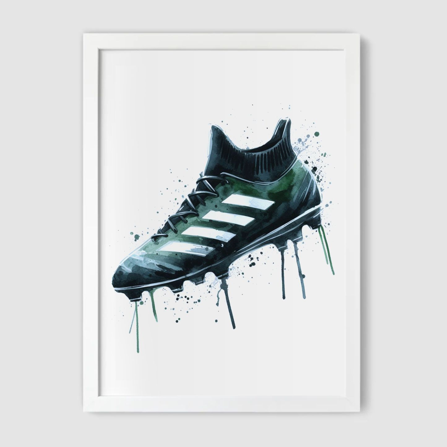Green & Black Football Boot Print - Football Collection