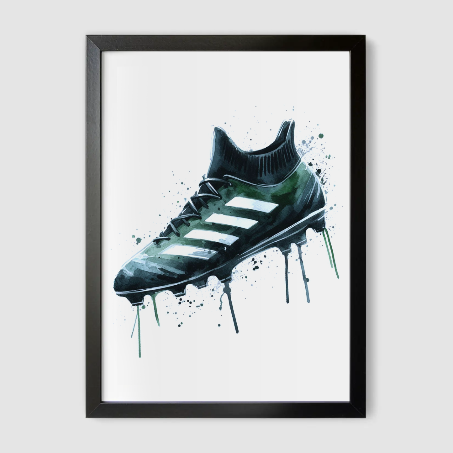 Green & Black Football Boot Print - Football Collection