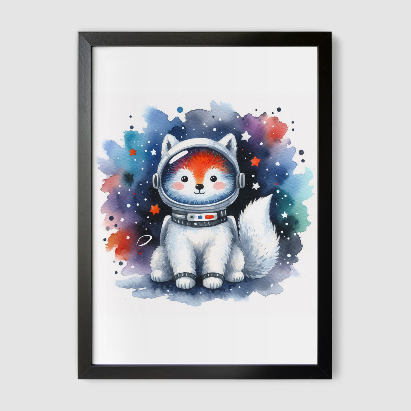 Red Panda Spaceman Print - Nursery Space Collection