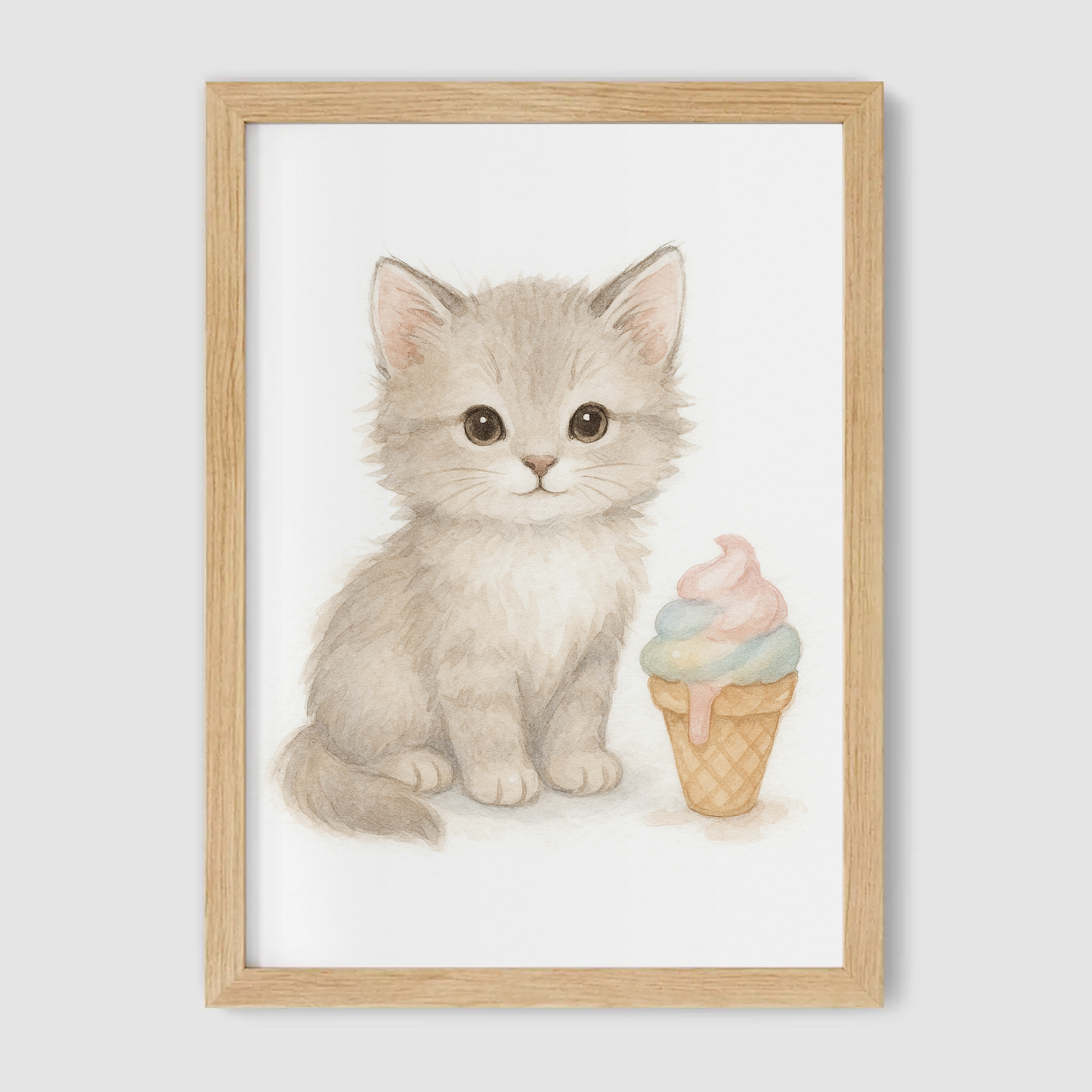 Hungry Kitten Print - Cute Pets Collection