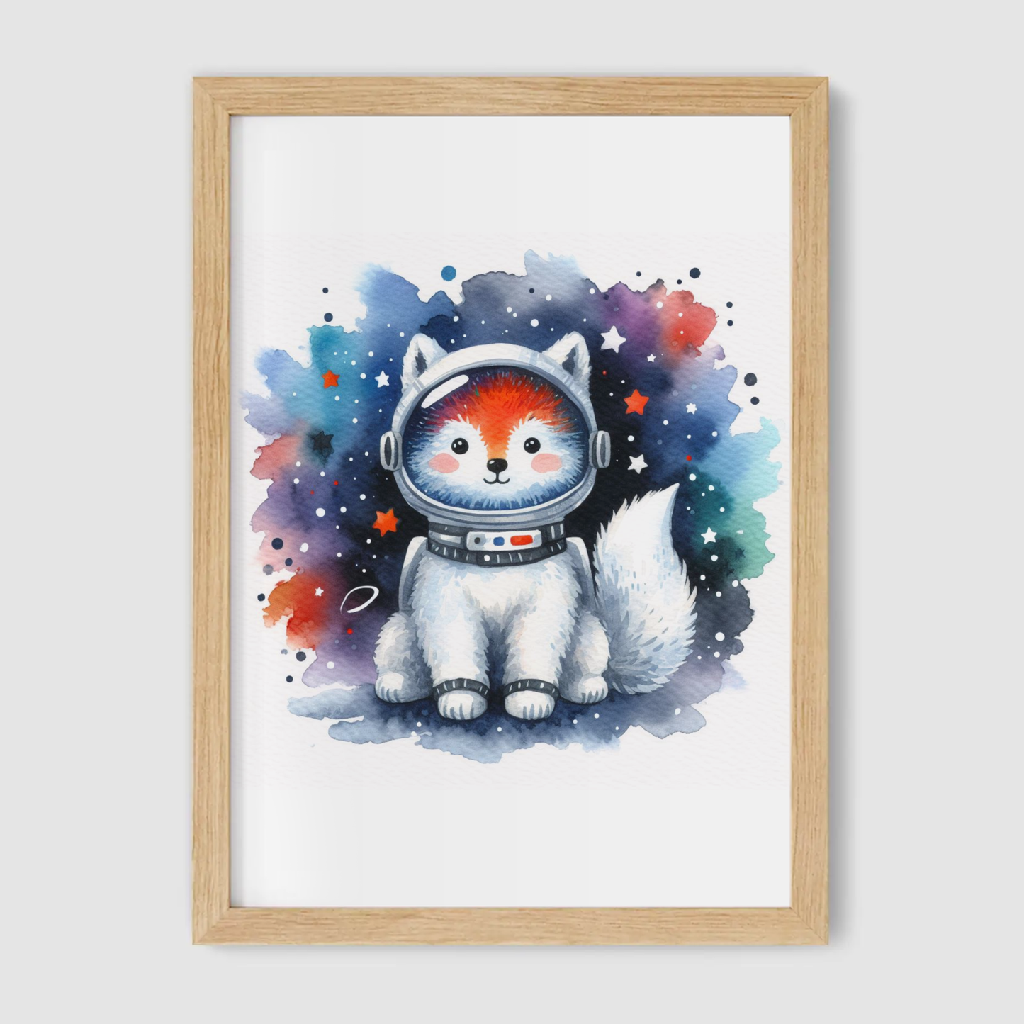 Red Panda Spaceman Print - Nursery Space Collection