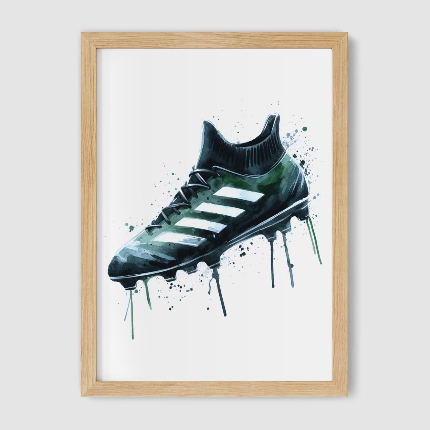 Green & Black Football Boot Print - Football Collection