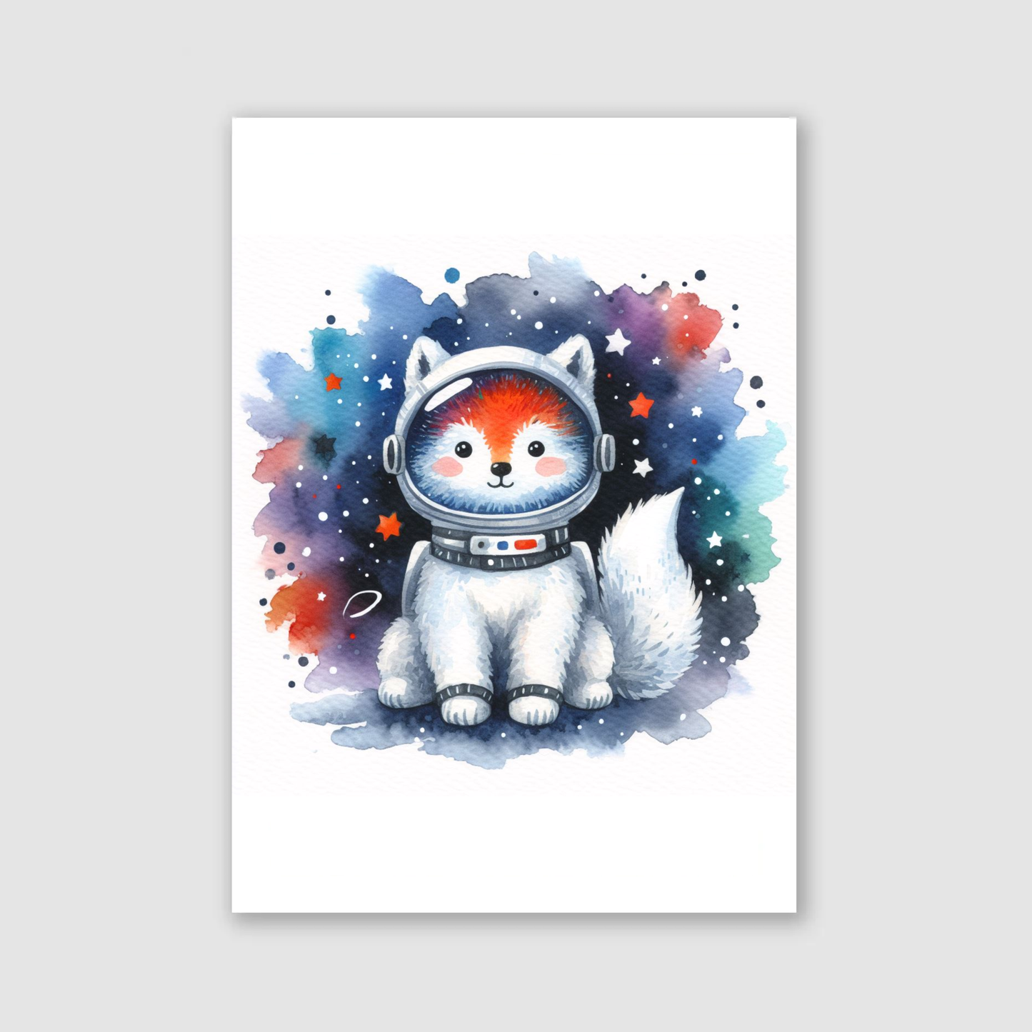Red Panda Spaceman Print - Nursery Space Collection