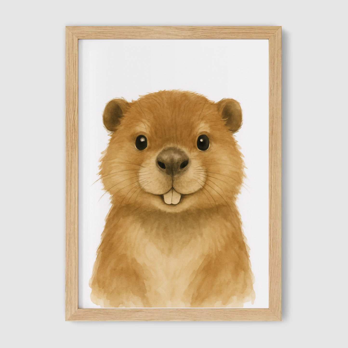 Baby Beaver Nursery Print - Woodland Animal Collection