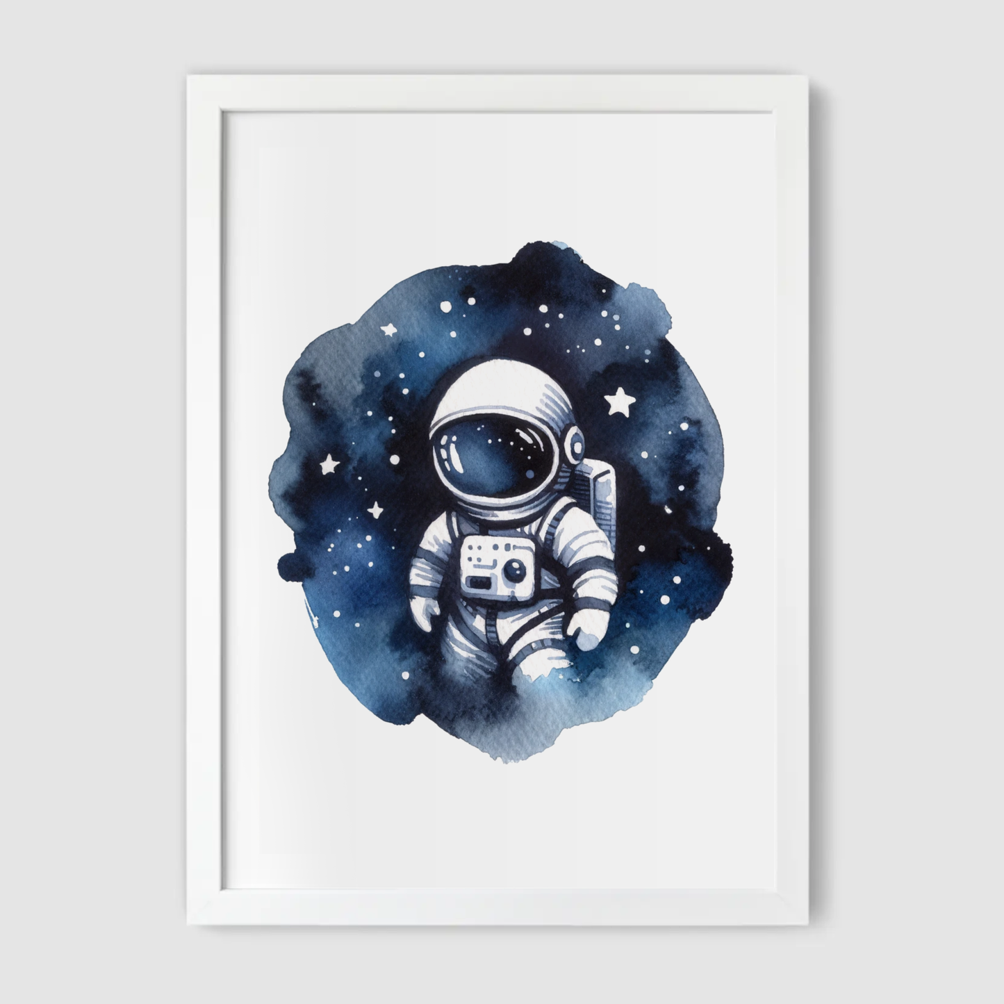 Watercolour Spaceman Print - Nursery Space Collection