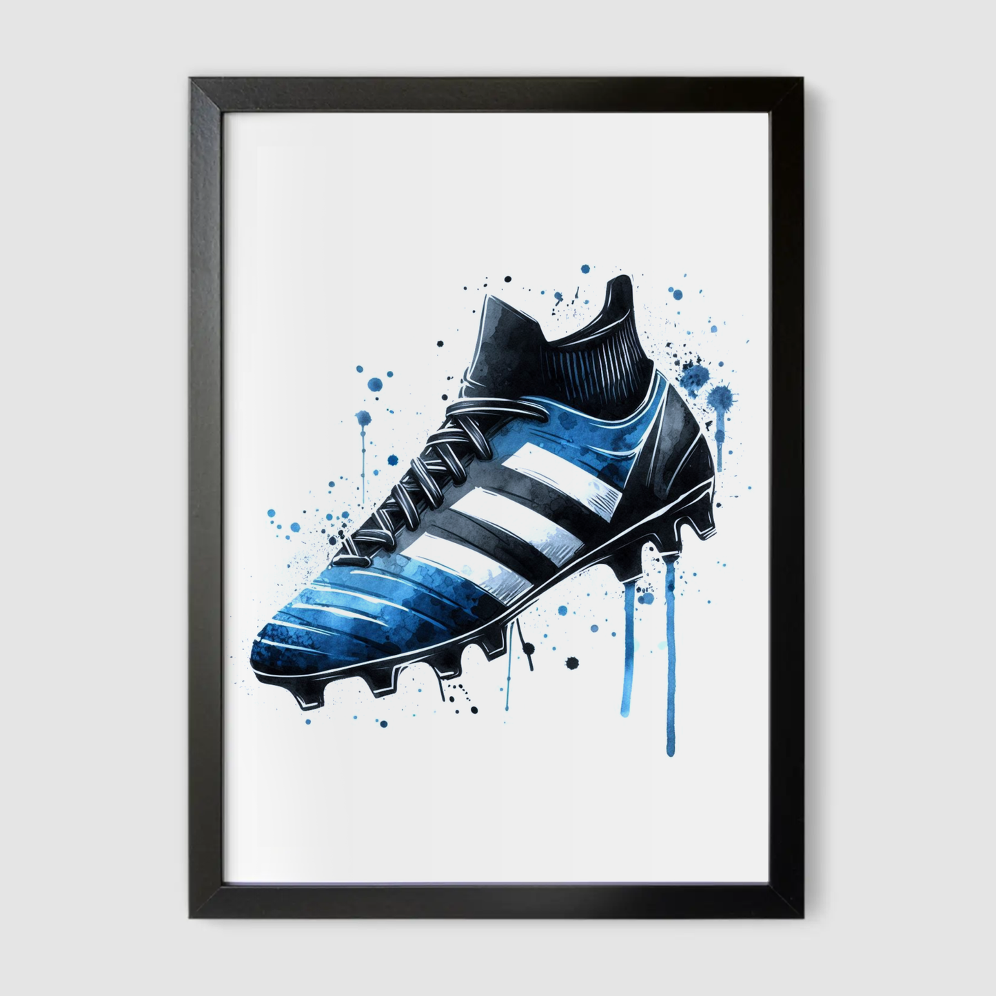 Blue & Black Football Boot Print - Football Collection