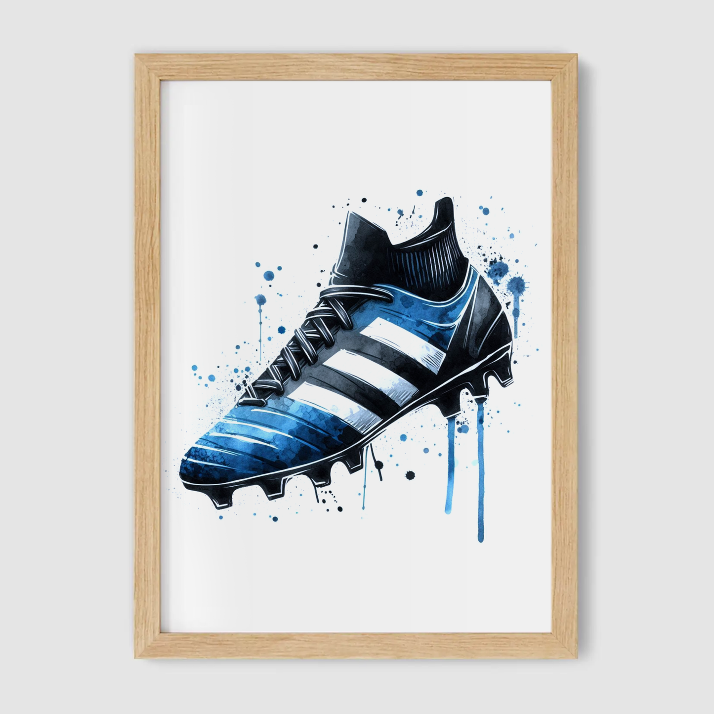 Blue & Black Football Boot Print - Football Collection