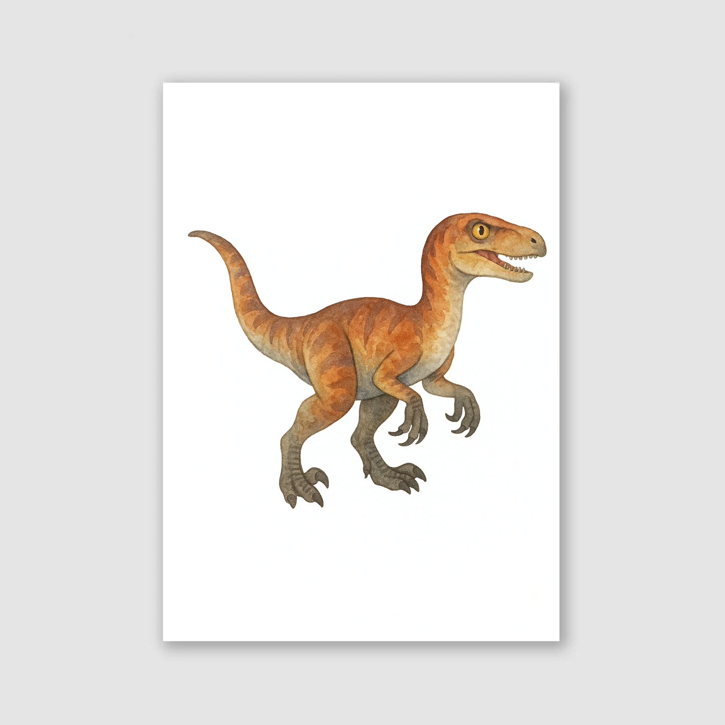 Velociraptor Dinosaur Print - Dinosaur Nursery Collection