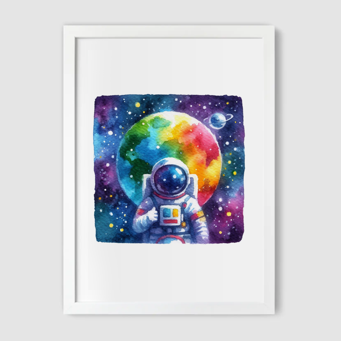 Colourful Spaceman Print - Nursery Space Collection
