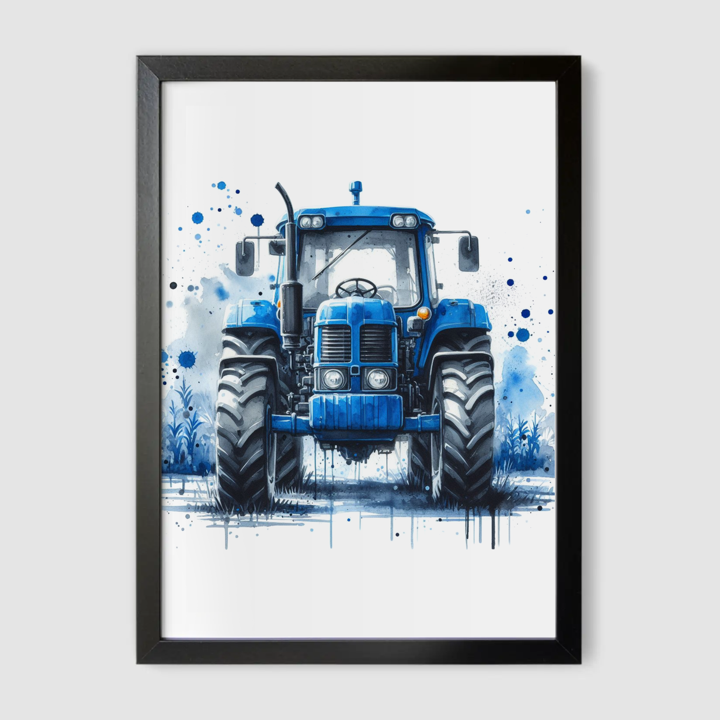 Blue Tractor Print - Construction Collection