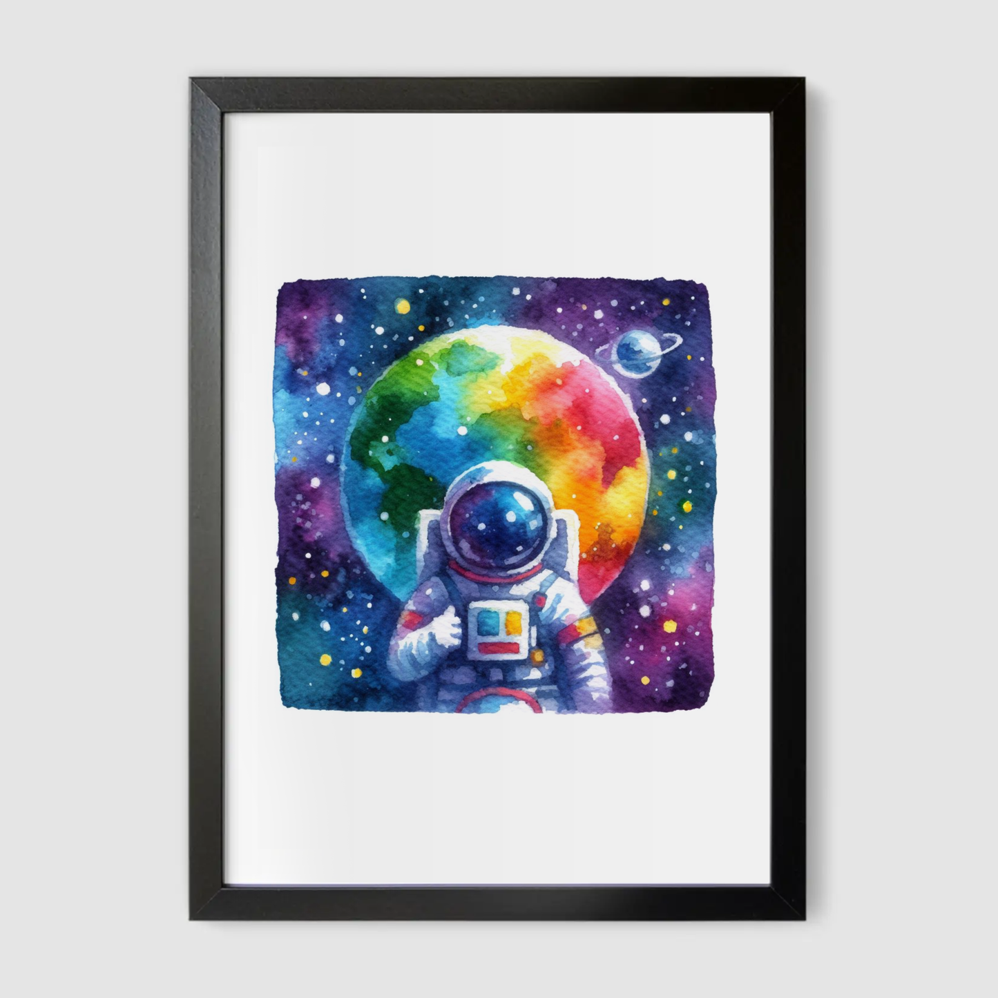 Colourful Spaceman Print - Nursery Space Collection