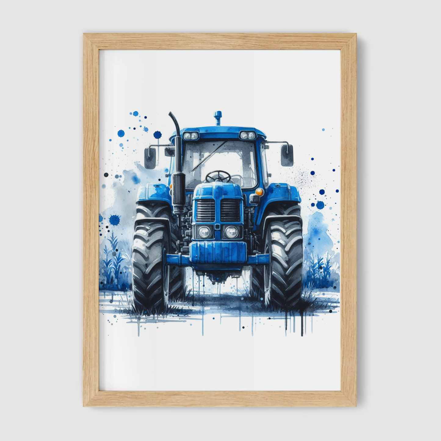 Blue Tractor Print - Construction Collection