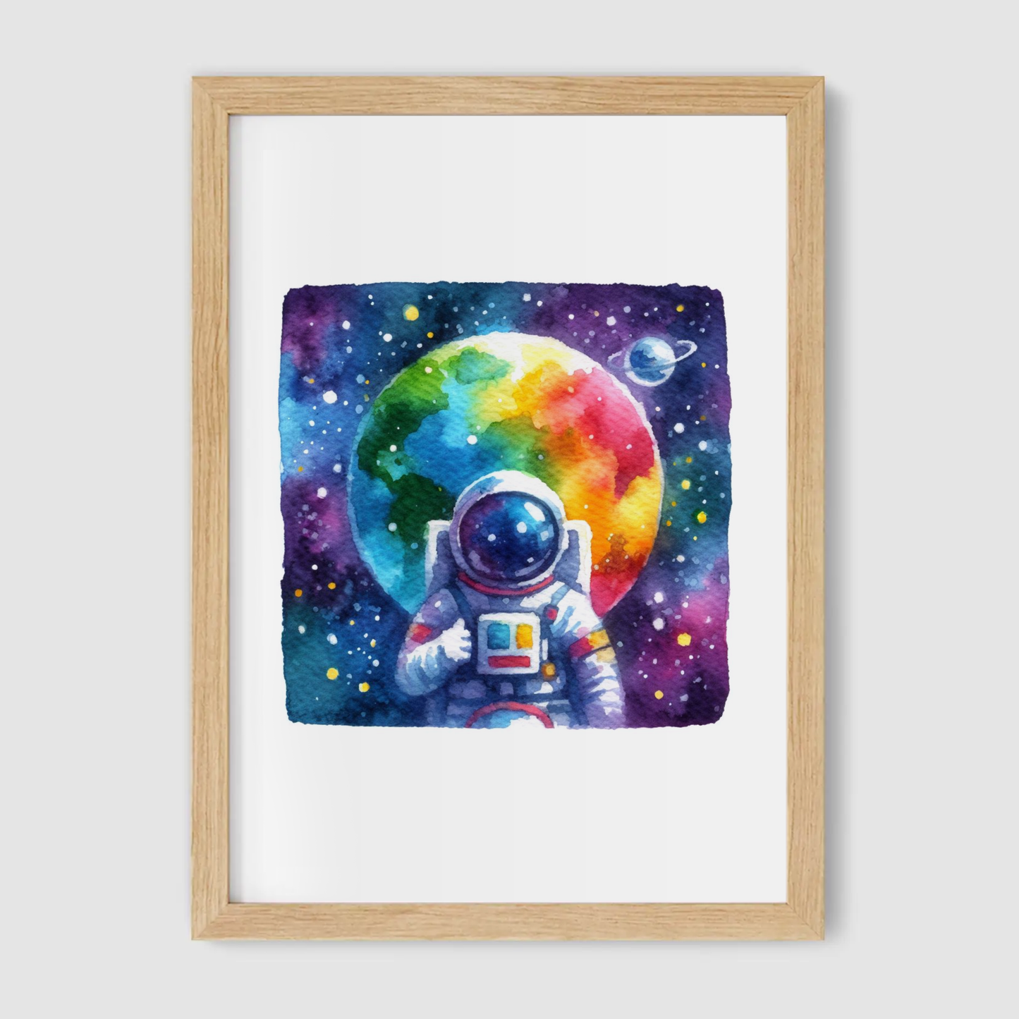 Colourful Spaceman Print - Nursery Space Collection
