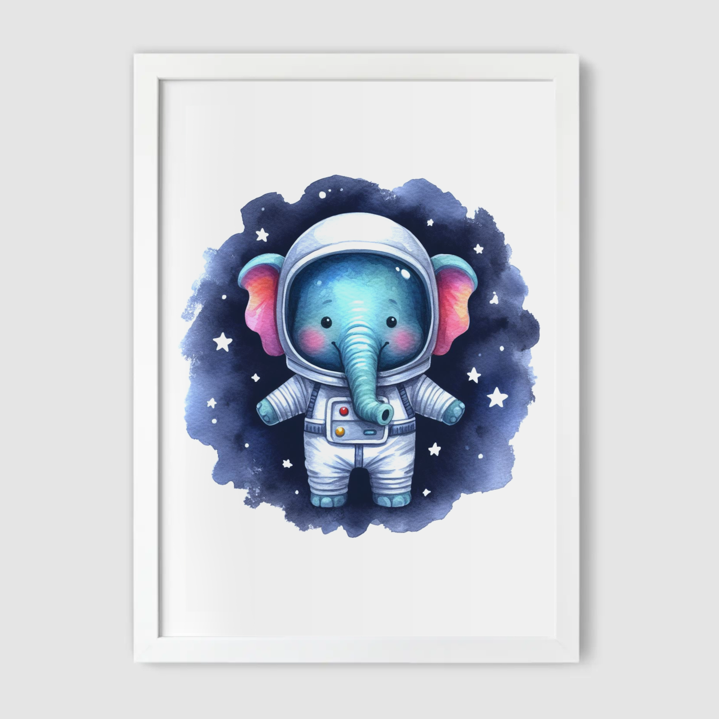Elephant Spaceman Print - Nursery Space Collection
