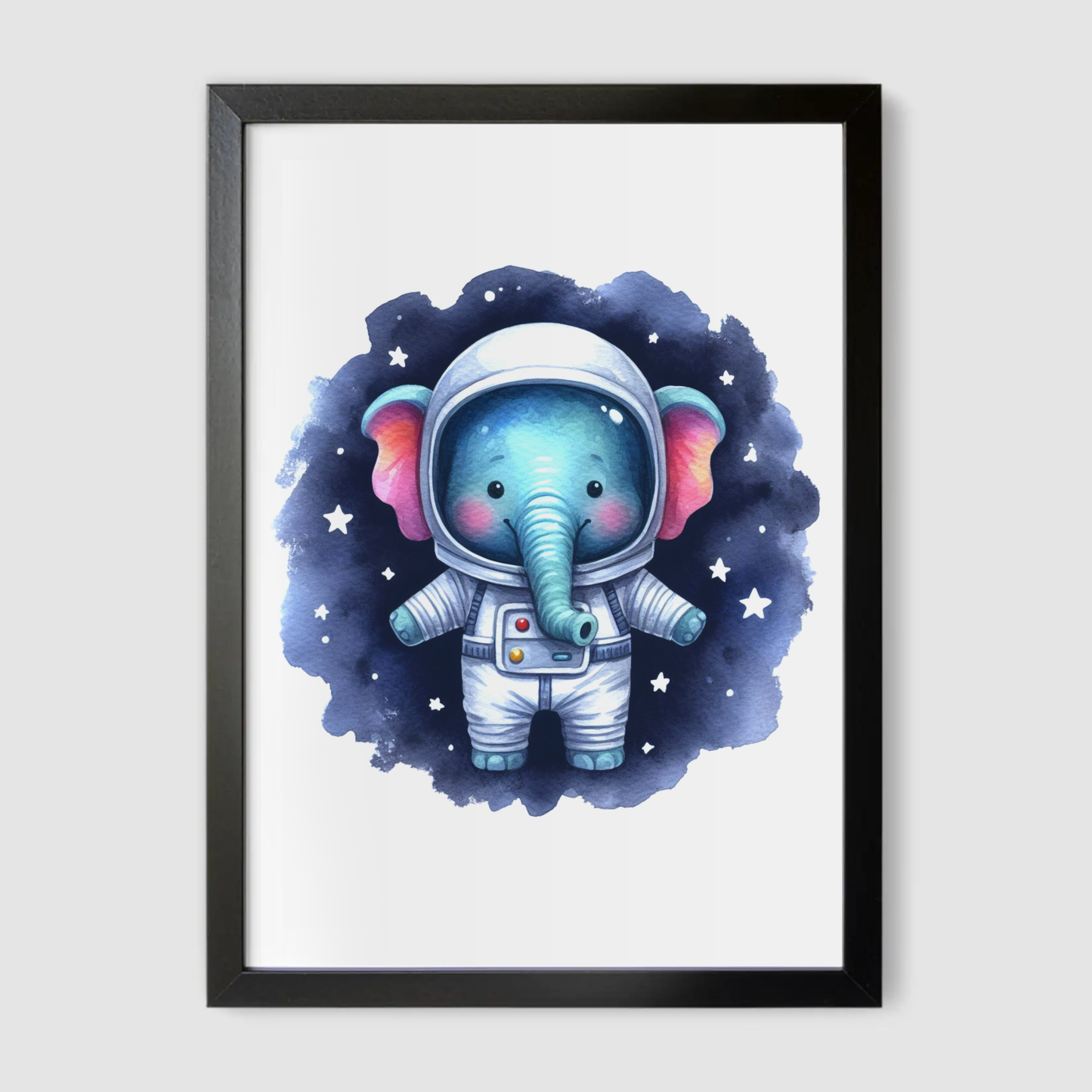 Elephant Spaceman Print - Nursery Space Collection