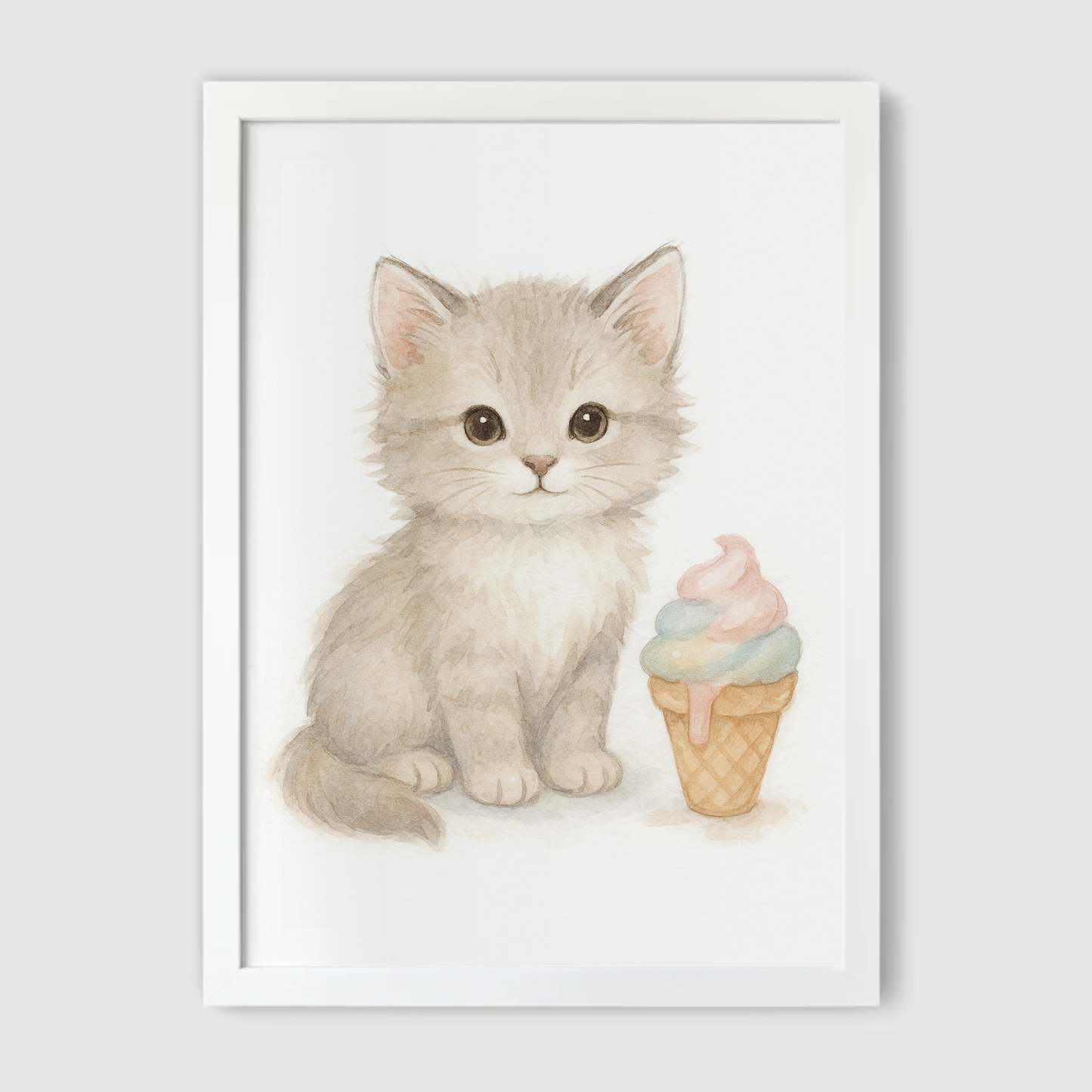 Hungry Kitten Print - Cute Pets Collection