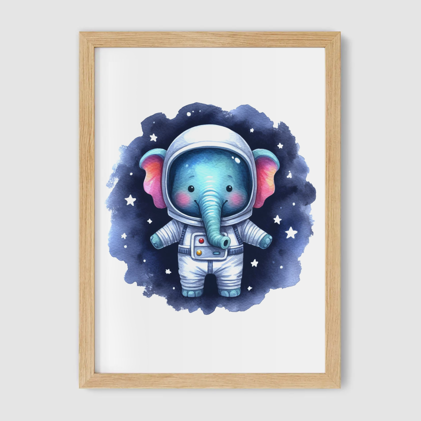 Elephant Spaceman Print - Nursery Space Collection