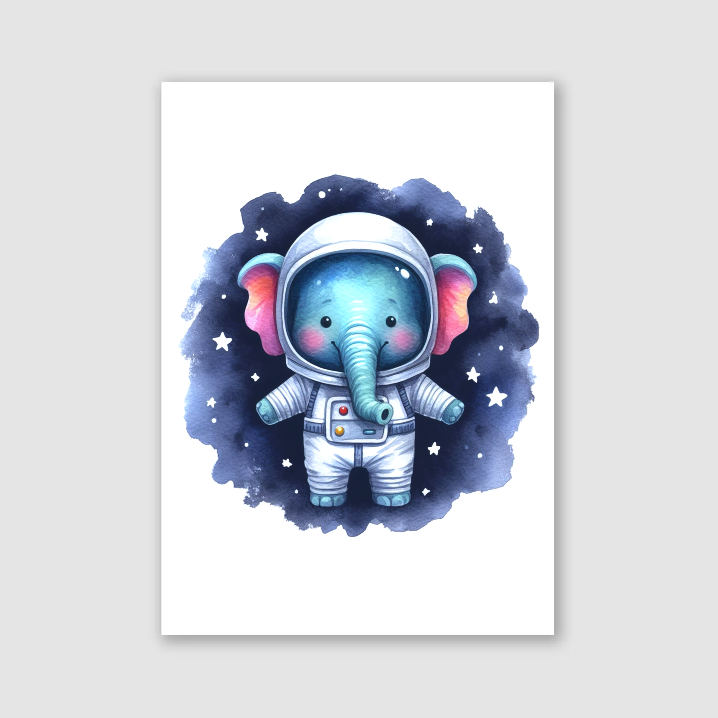 Elephant Spaceman Print - Nursery Space Collection