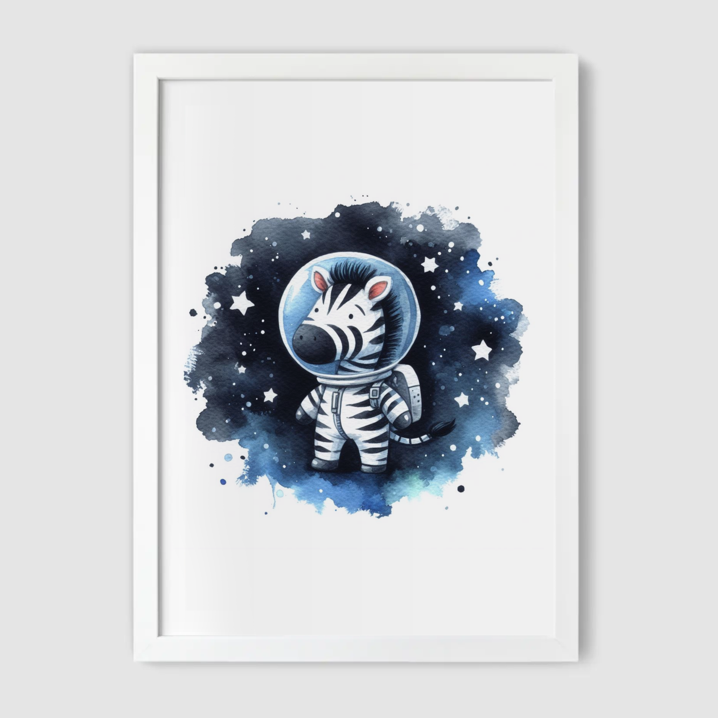 Zebra Spaceman Print - Nursery Space Collection