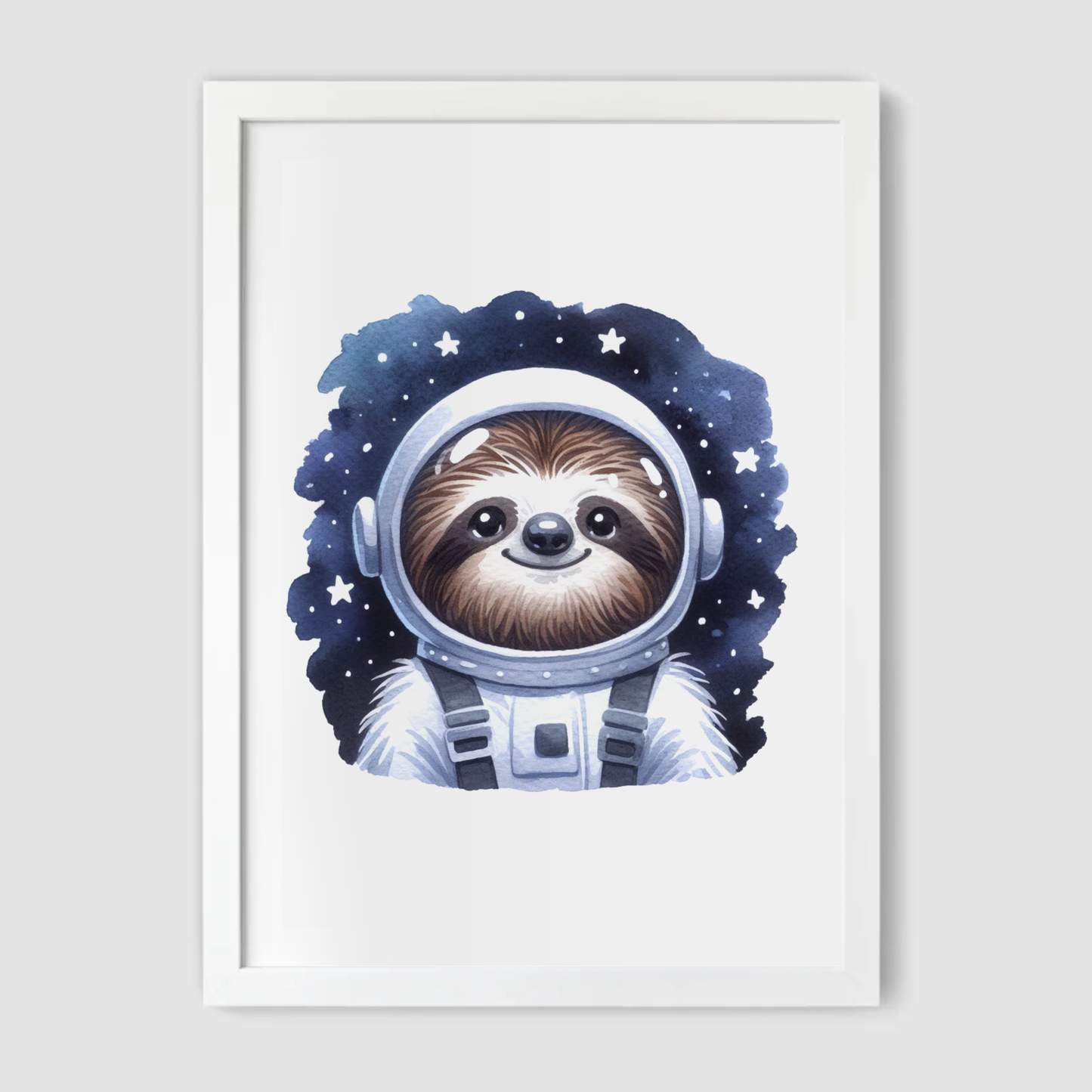 Sloth Spaceman Print - Nursery Space Collection