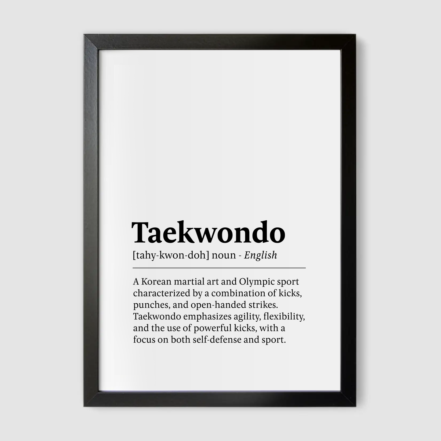 Taekwondo Definition Print - Combat Collection