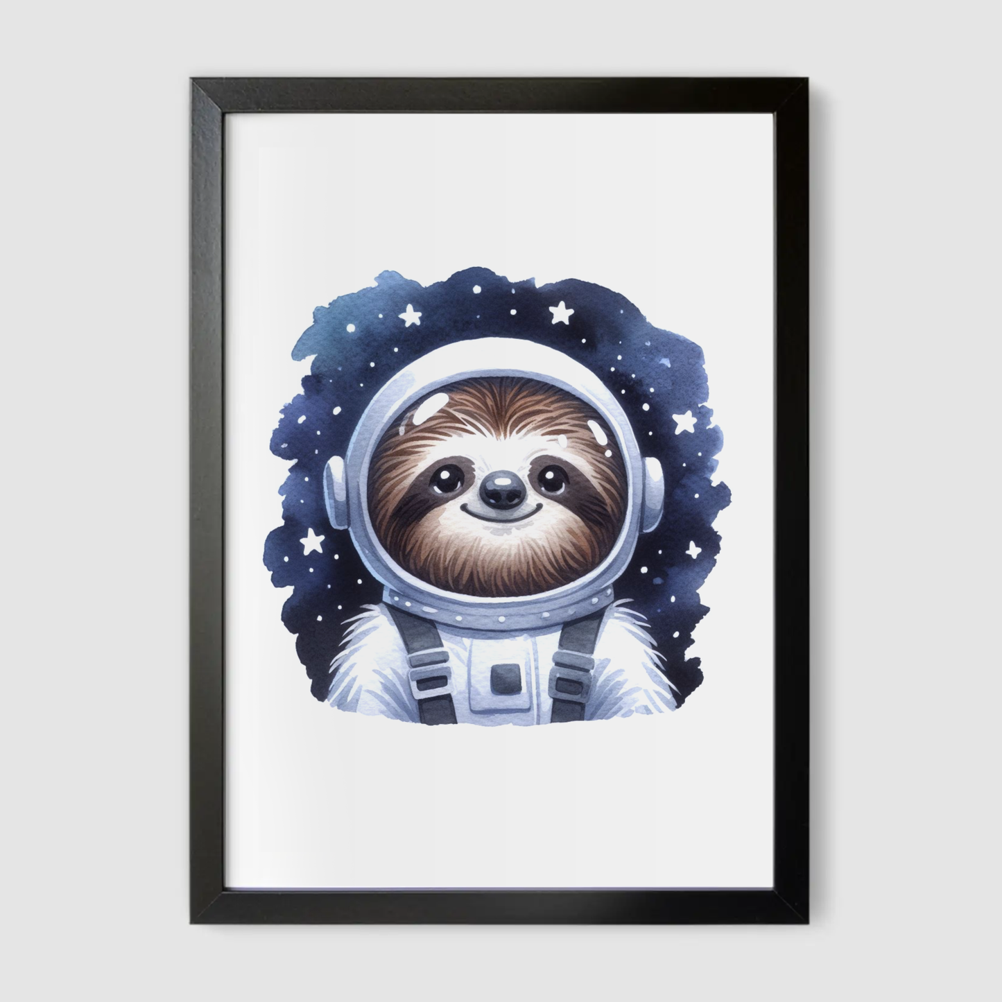 Sloth Spaceman Print - Nursery Space Collection