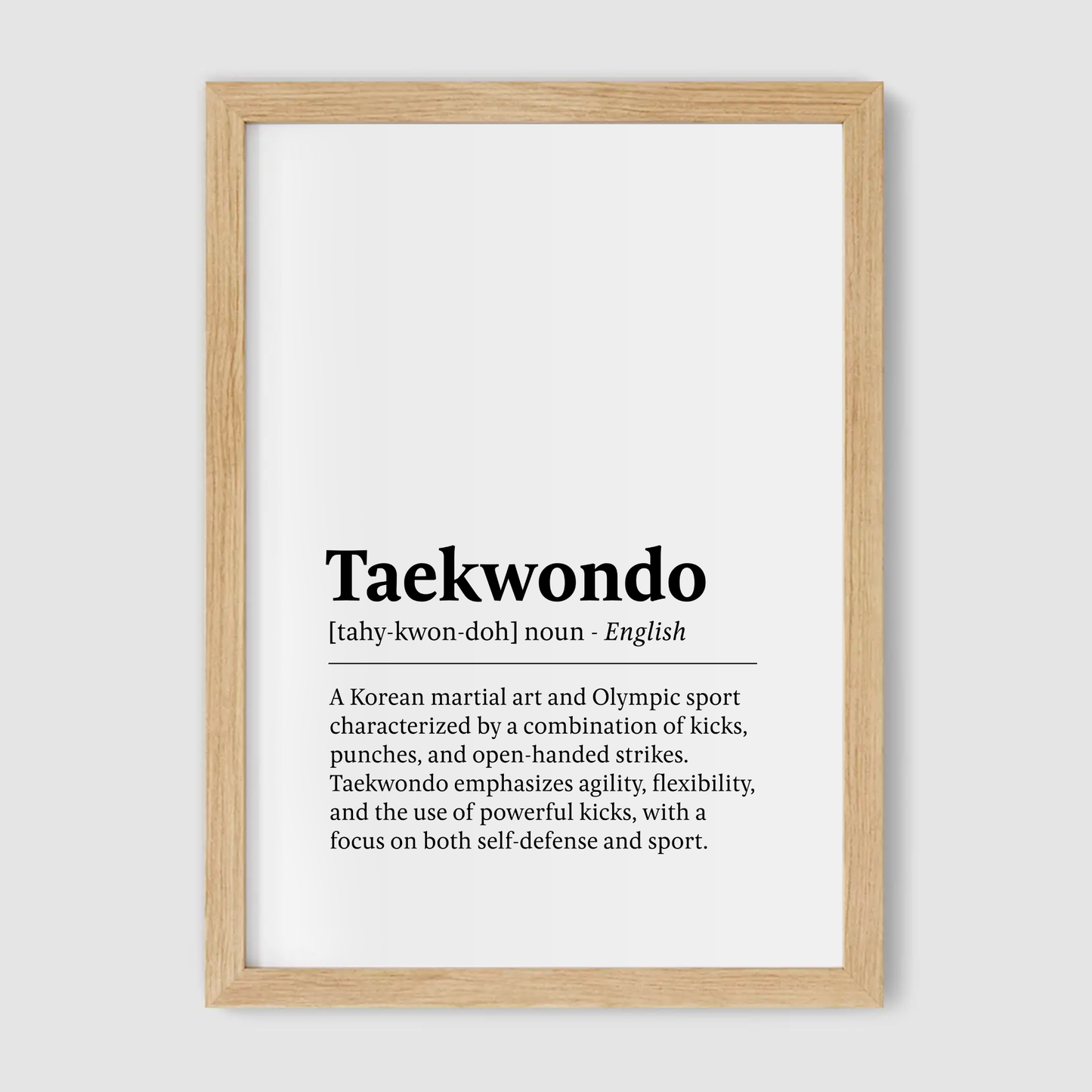 Taekwondo Definition Print - Combat Collection