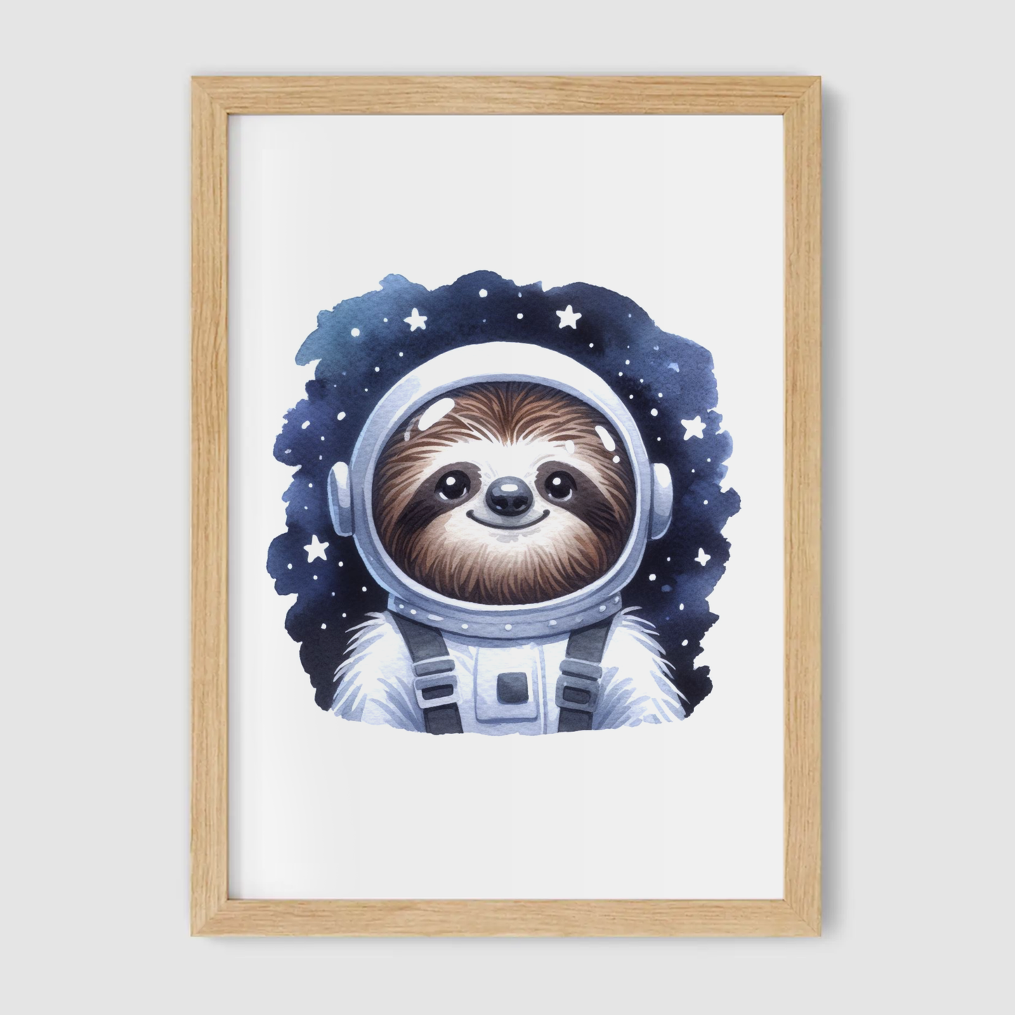 Sloth Spaceman Print - Nursery Space Collection